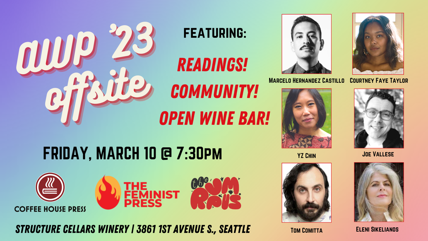 AWP '23 Offsite Coffee House Press, Feminist Press, and The Rumpus