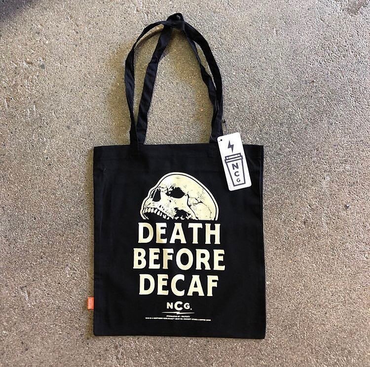 New co-lab cotton tote-bag with our brick &amp; mortar concept store N C G. N C G stands for Northern Coffee And Gear and is our PaltCity flagship store and Coffee Shop. N C G also sells footwear and skateboards. #northernhooligans #northerncoffeeand