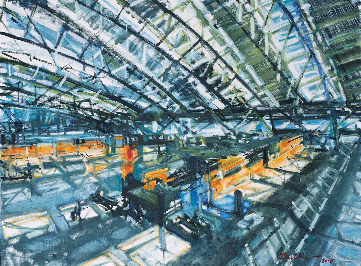 Hamburg Airbport - 2.Terminal, oil on canvas, 70x80cm, 2015