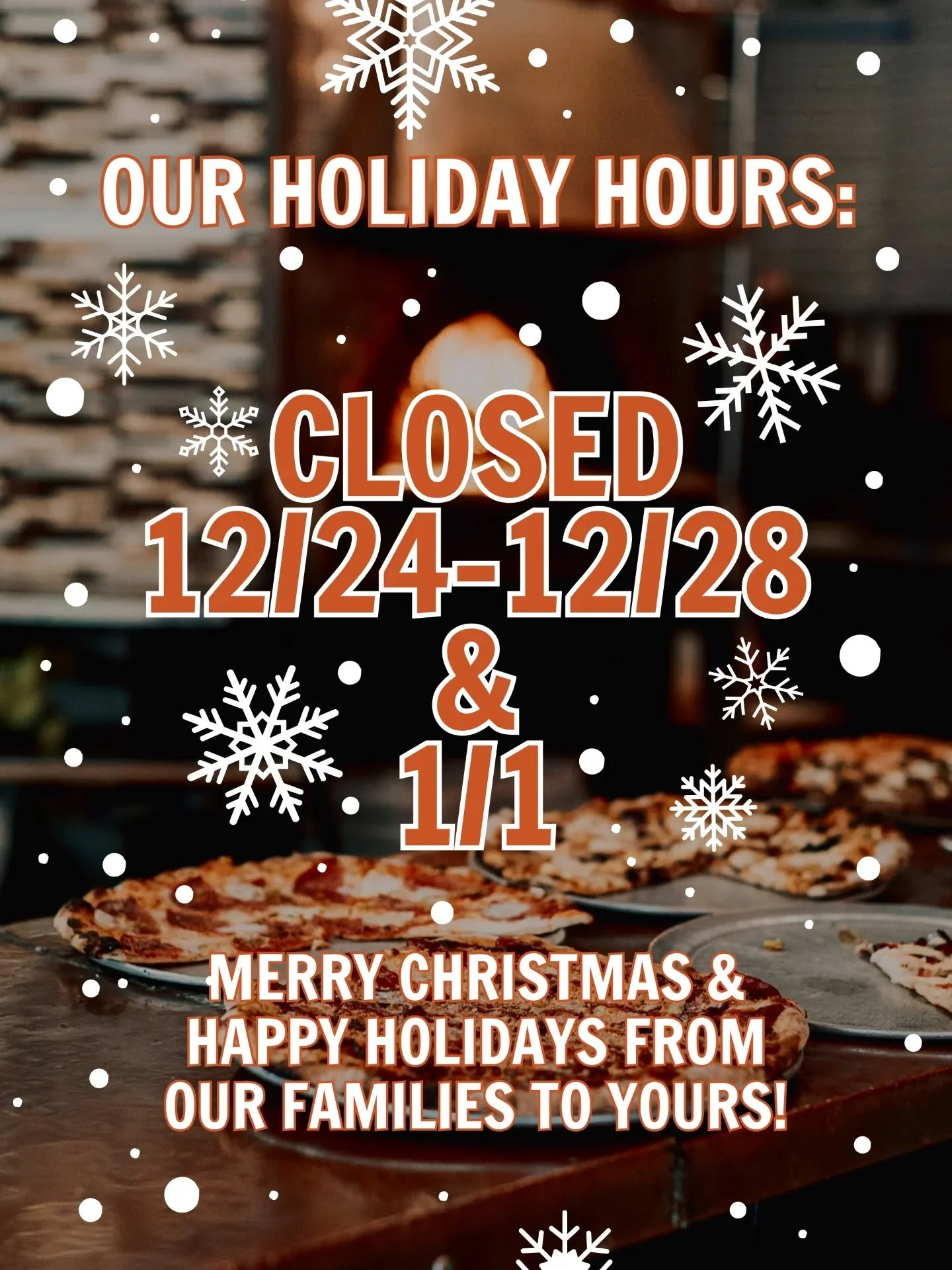 we&rsquo;re sooo grateful for a wonderful holiday season with our community 🧡  we&rsquo;ll be closing for a few days to give our team some well deserved rest and family time. we're wishing you all a ✨ merry christmas and happy holidays ✨ in whatever