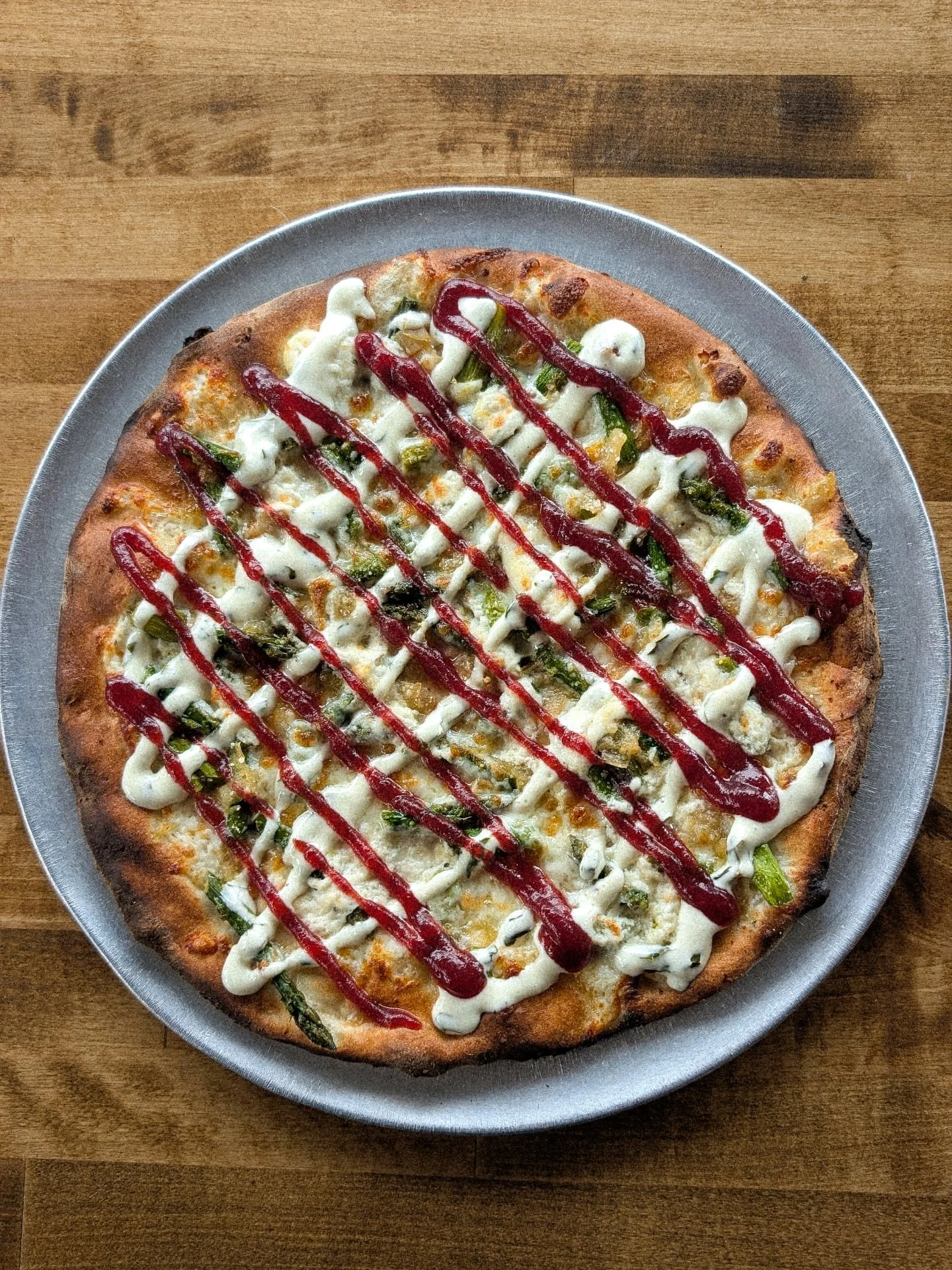 if you're asking, this is what i'm recommending!

🐐 THE GOAT-
mozz, saut&eacute;ed asparagus and onions, honey goat cheese, and drizzled with cranberry honey jam and basil aioli.

this one started as an appetizer at my parents' restaurant in south f