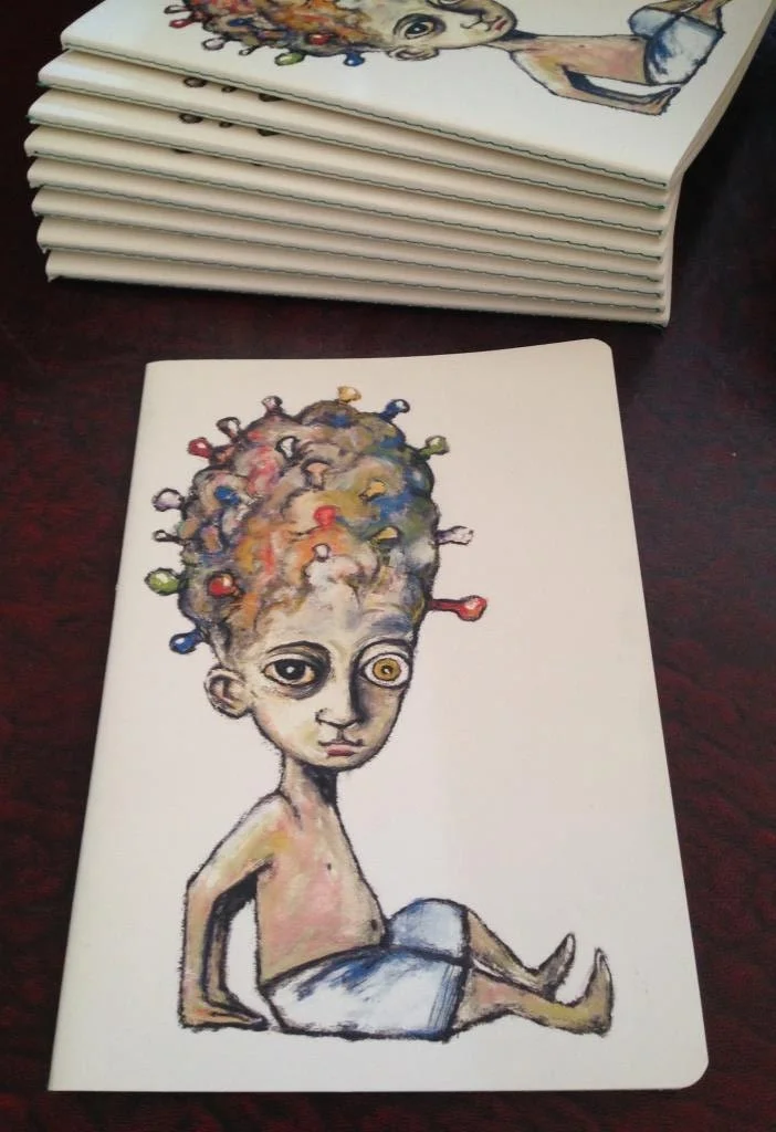 Clive Barker art notebook - Child with Lightbulb Cranium