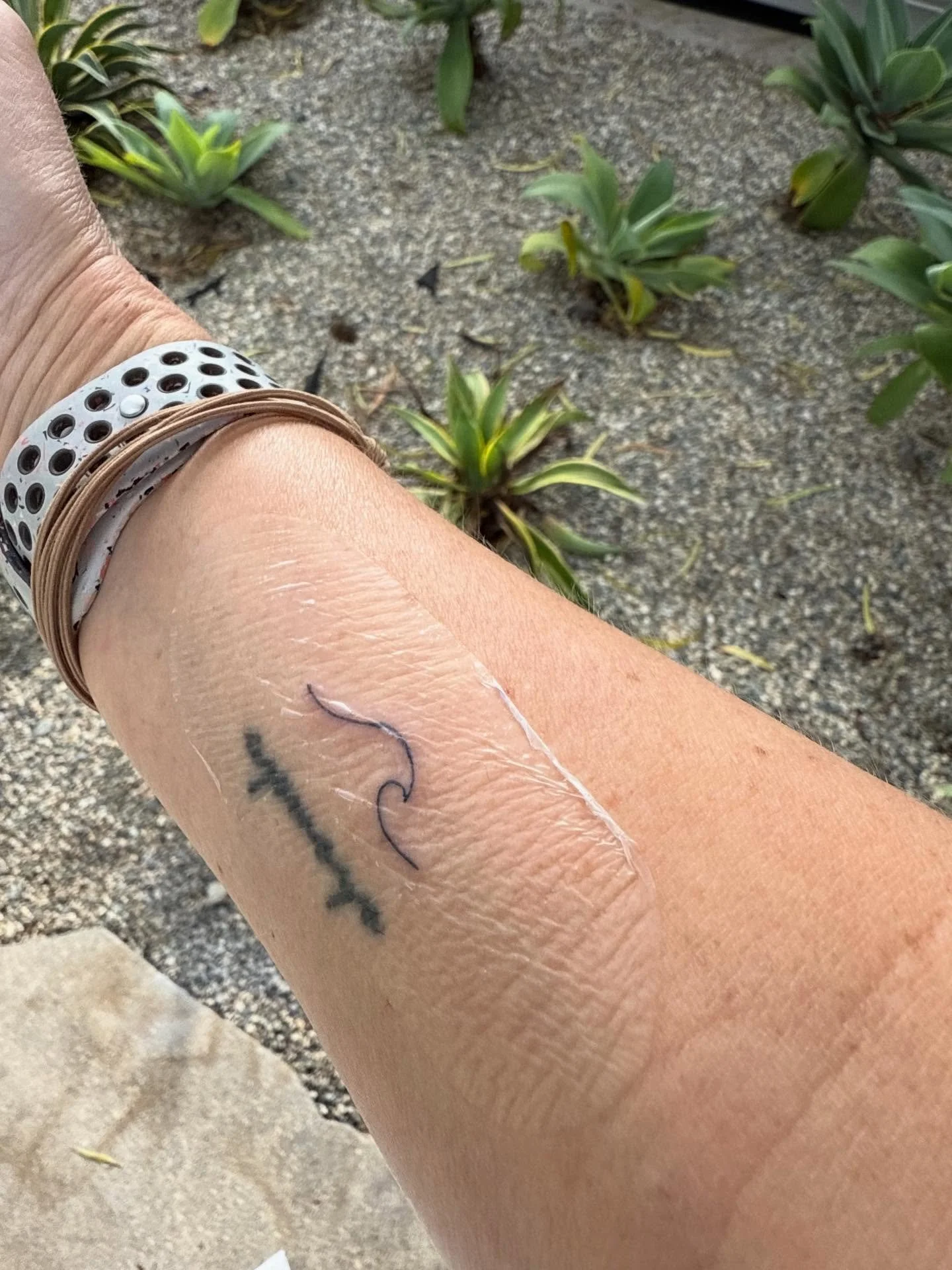 heard a voice that said I needed a wave.
permanently on my body. 
to remind me:
🌊 we are water. salt &amp; stars. 
🌊 the tides come &amp; go. in &amp; out.
🌊 grief work is like surfing, learning to ride with the inevitable swells that come. 
the t