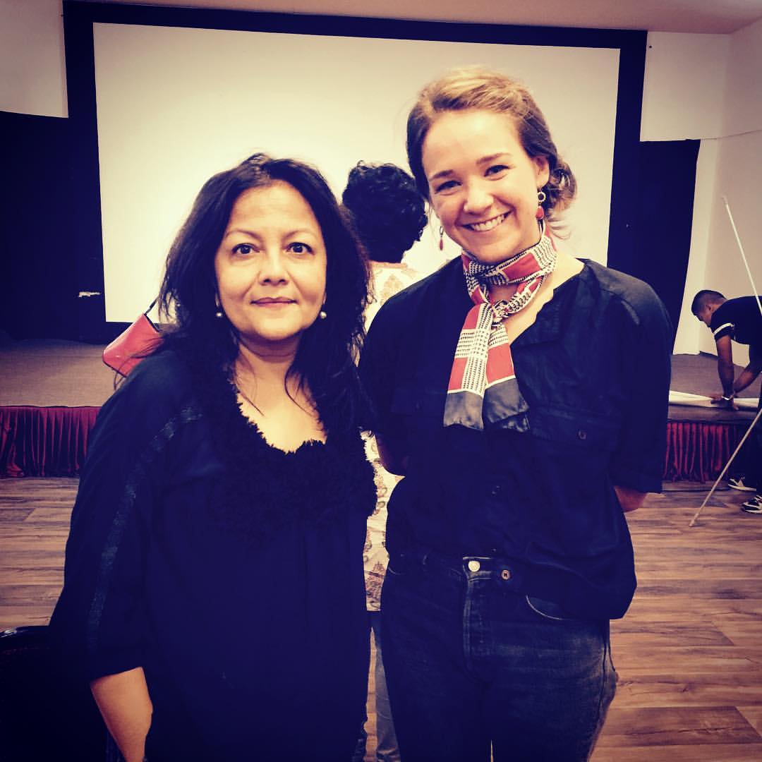 Kathmandu Contemporary Arts Centre Founder/Director Sangeeta Rana Thapa with our 2016 Awardee Madeline Peckenpaugh!