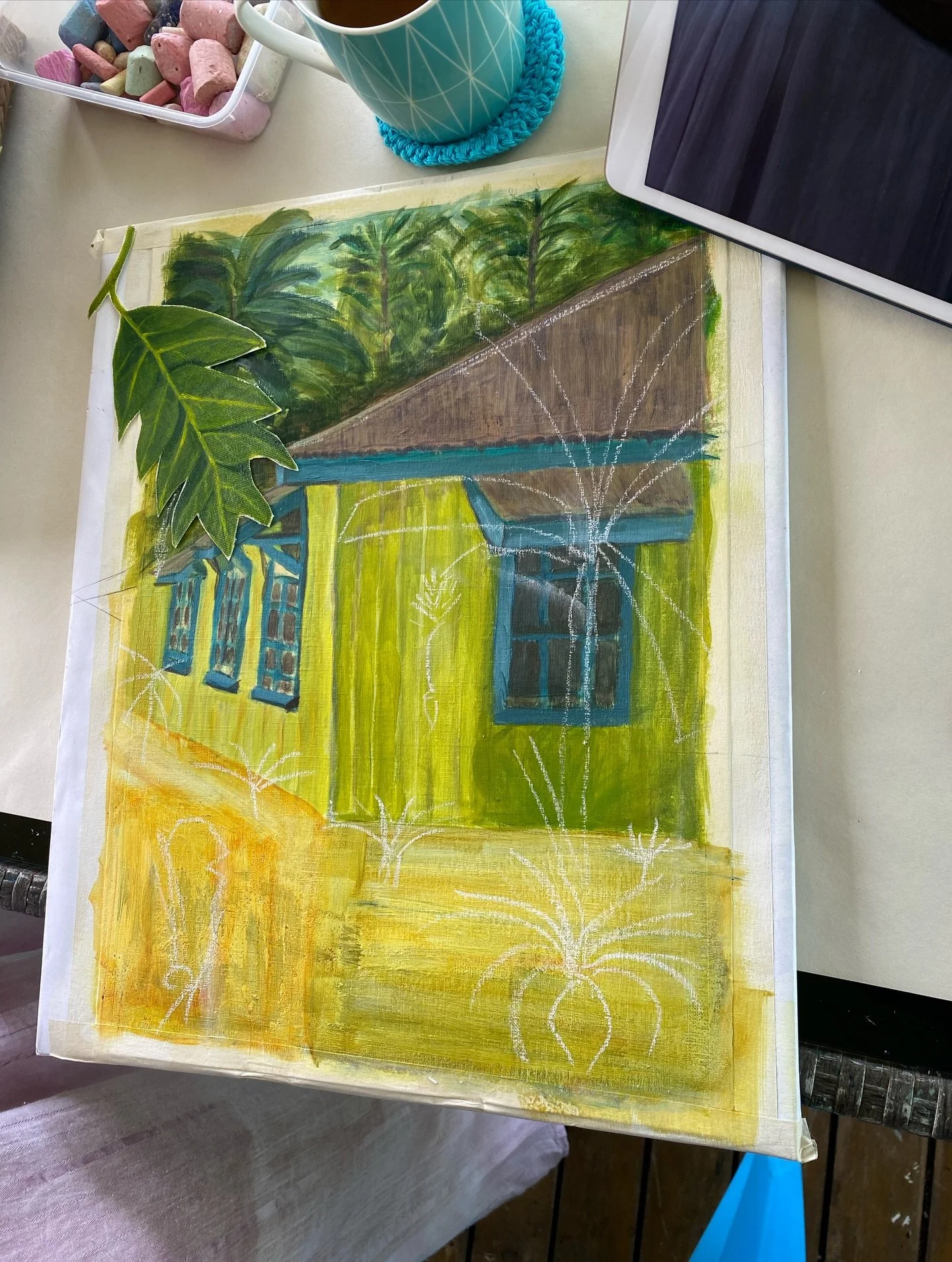 Painting progress this week 🎨✨

Our student started a painting of a house before joining weekly painting classes. In the past weeks she&rsquo;s adjusted colour and proportions based on our lessons. This week we reworked the composition to include lo