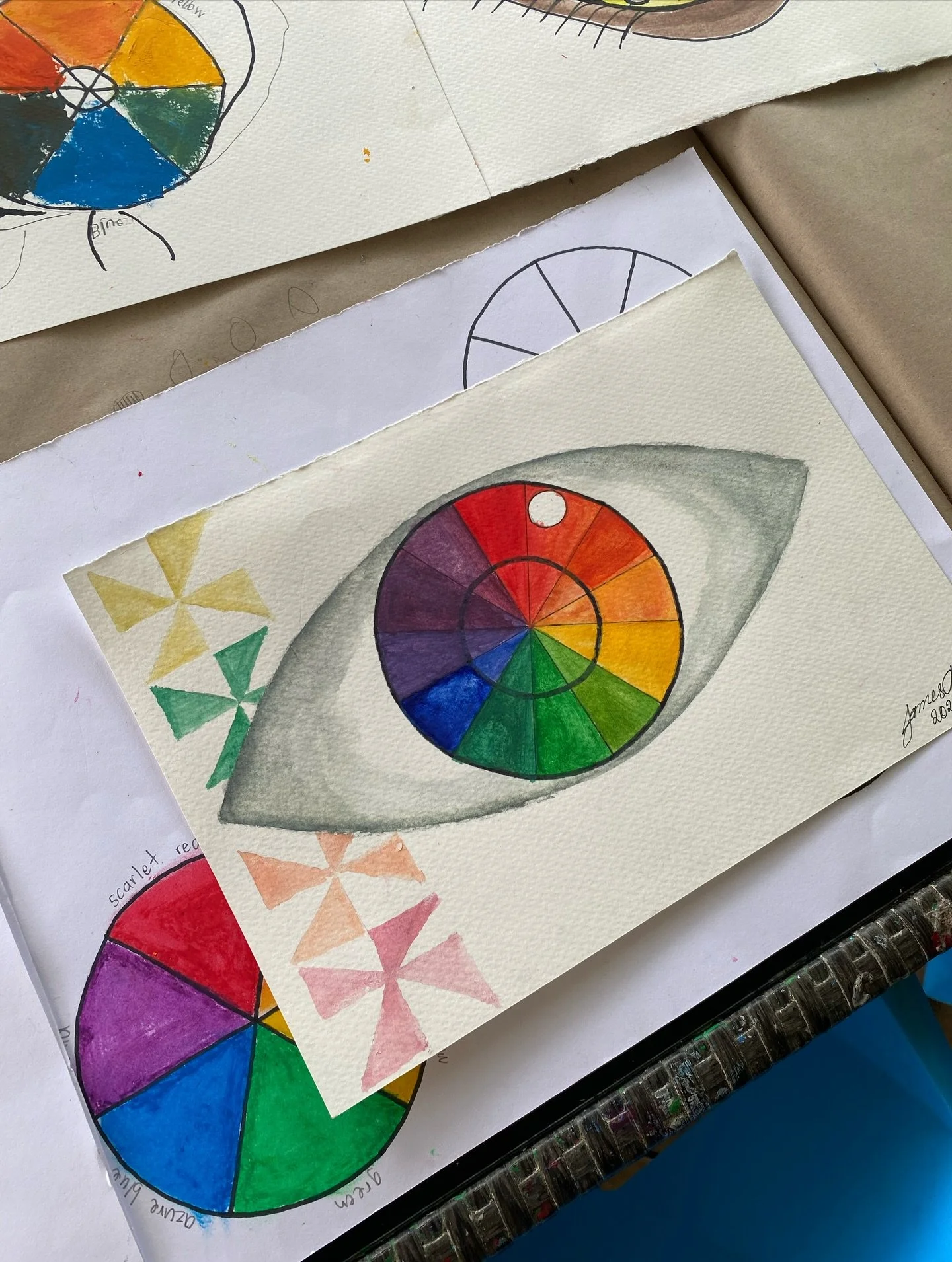 Did you know you can build a beautiful palette using just 3 primary colours and white? ❤️💛💙🤍

Today we explored doing just that with oil pastels and gouache paints. This is a feel good practice that builds the confidence and intuition to choose an