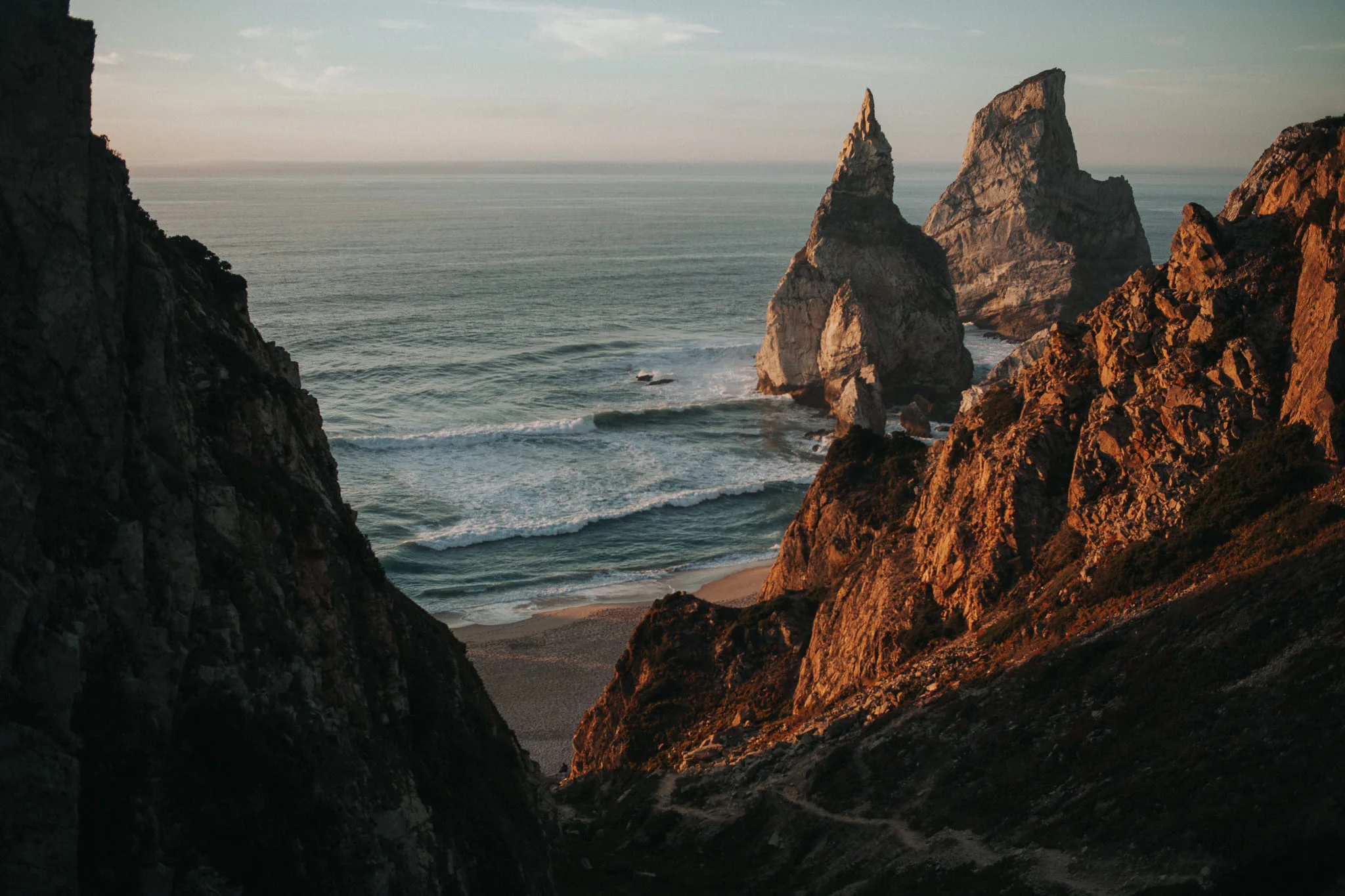 Praia da Ursa during the sunset