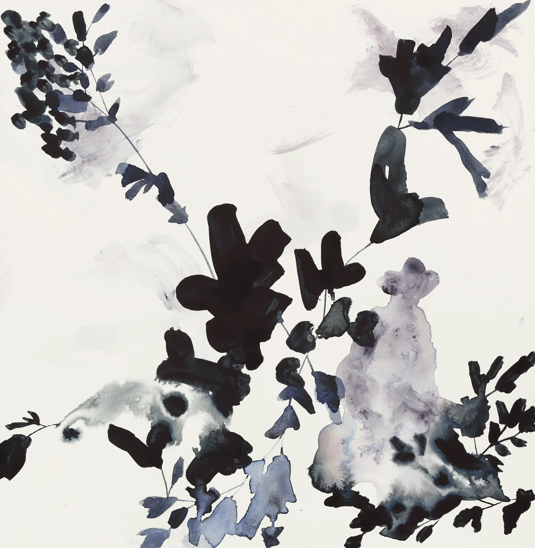 Neutral tint, 2016, mixed media on paper, 13.75 x 14"