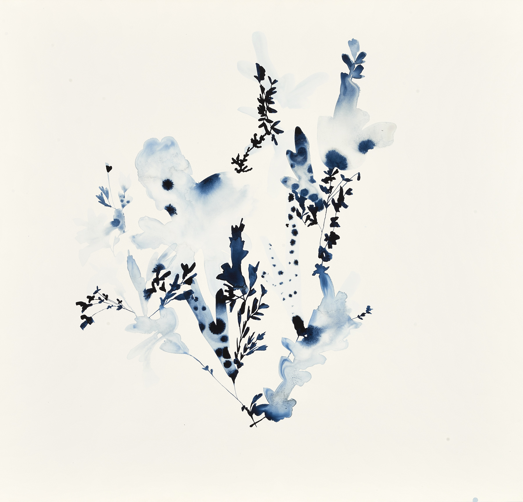 Indigo Rock F - 5, 2016, mixed media on paper, 29 x 30"