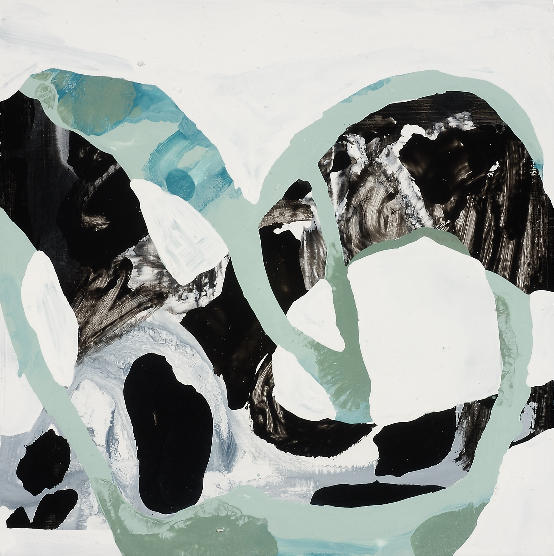 Panda Hug, 2007, oil on panel, 12 x 12"