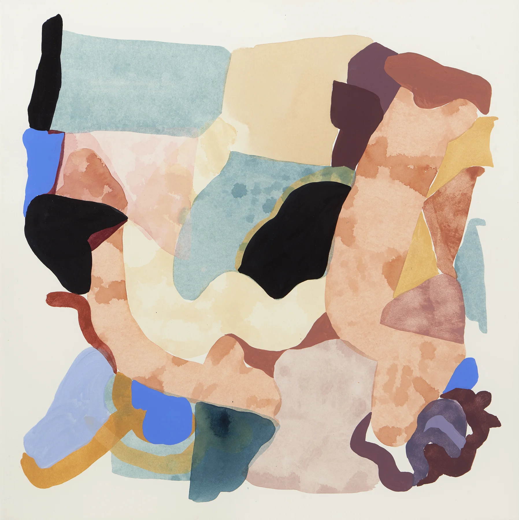 Earthtones-W1-A, 2019, mixed media on paper, 22 x 22"