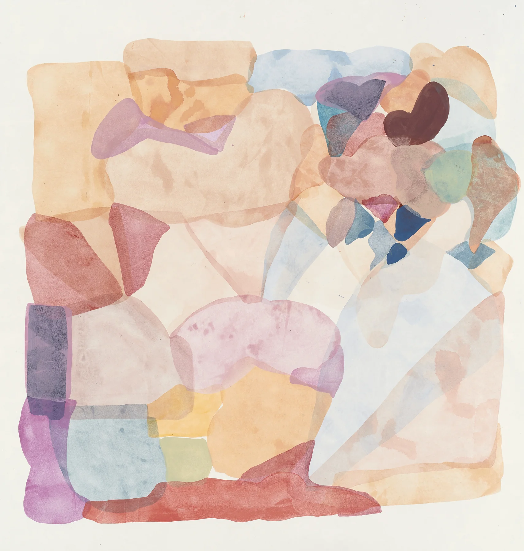 Light Blue-4, 2019, mixed media on paper, 30 x 28.5"