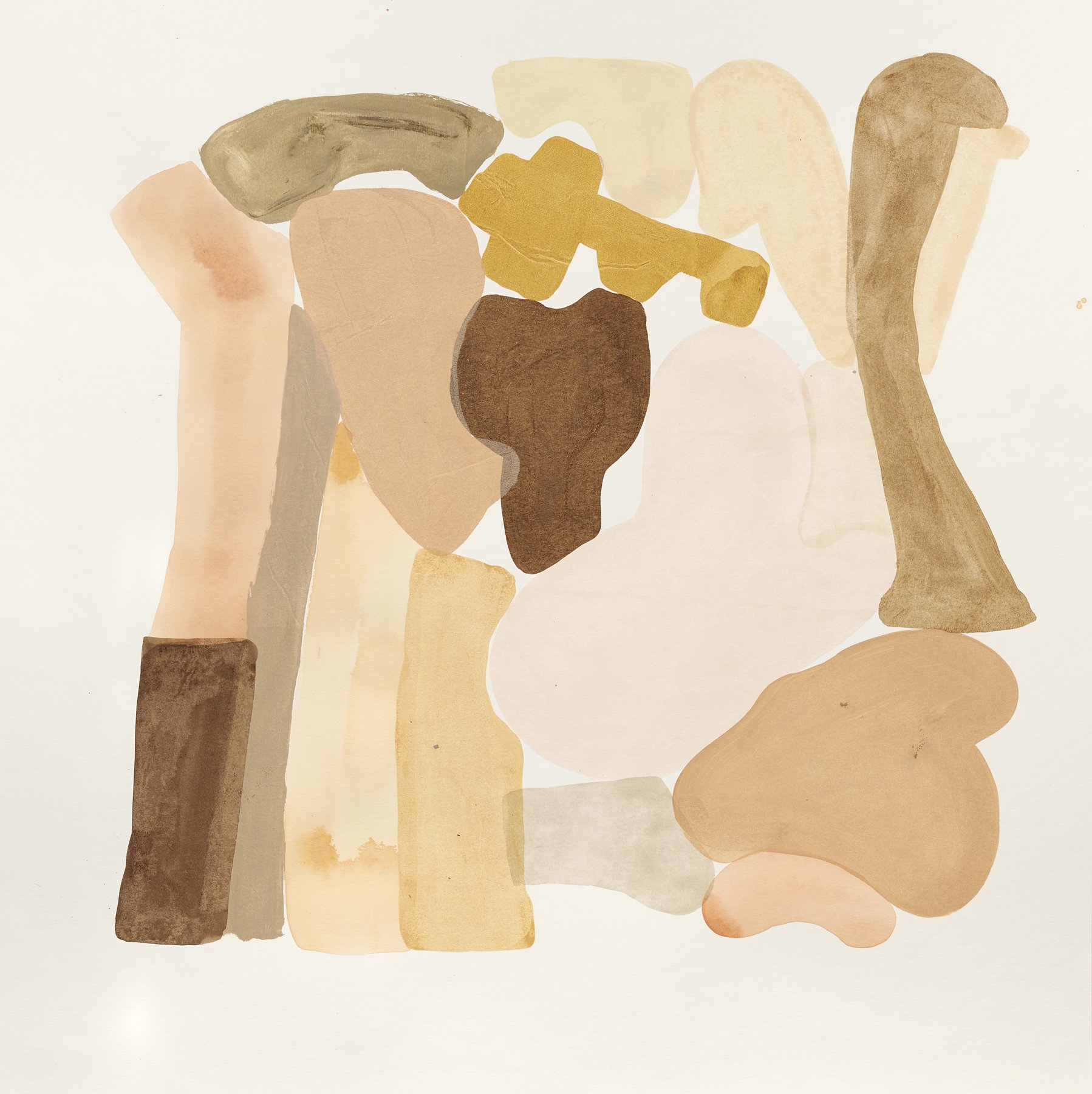 Earthtones-Softtones-1, 2021, mixed media on paper, 29 x 29"