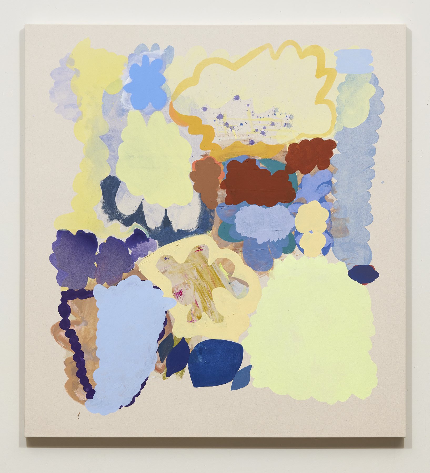 Blue Lemon, 2023, mixed media on canvas, 52 x 48"