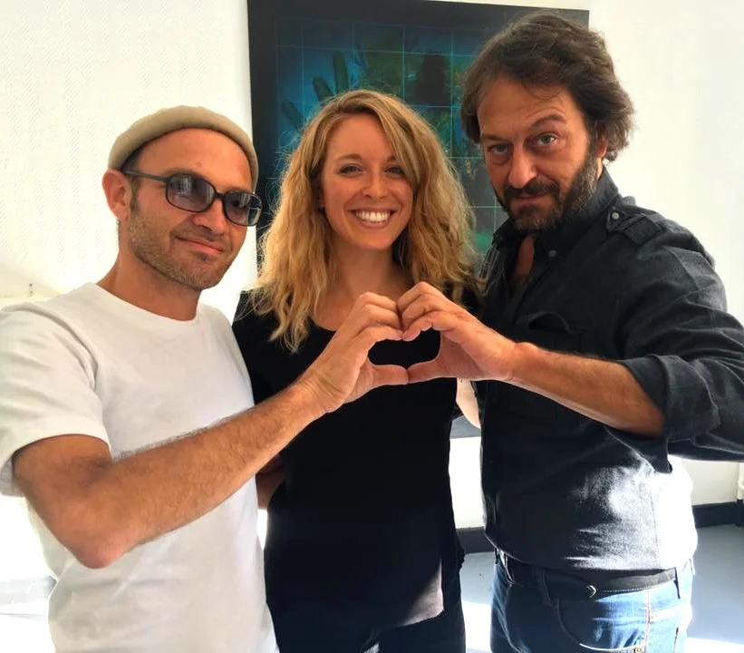 Lionel Bensemoun, instigateur du projet, Cyrielle Hariel et Pierre-Samuel Guedj, contributeurs