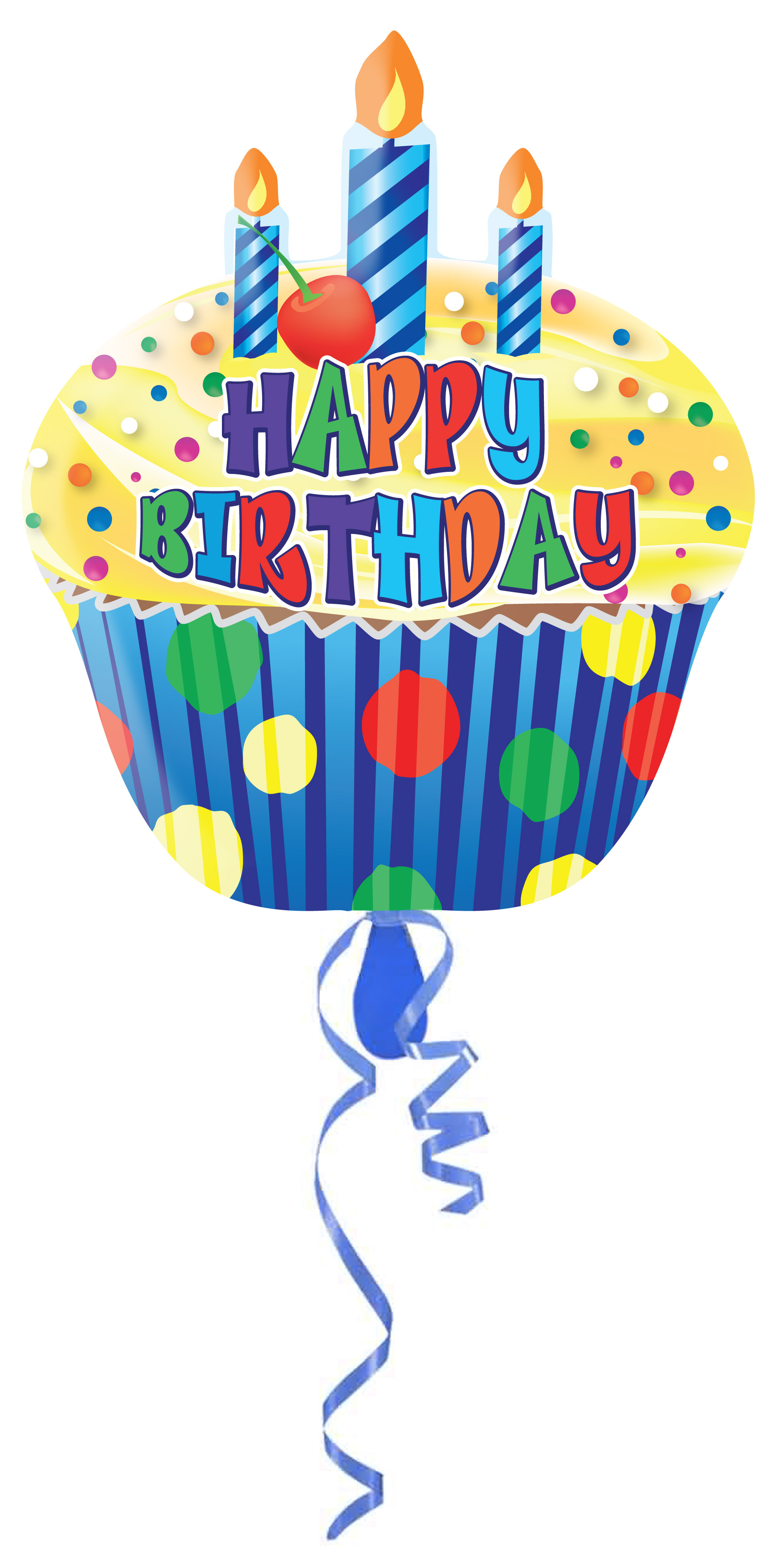 Happy Birthday Cupcake Balloon