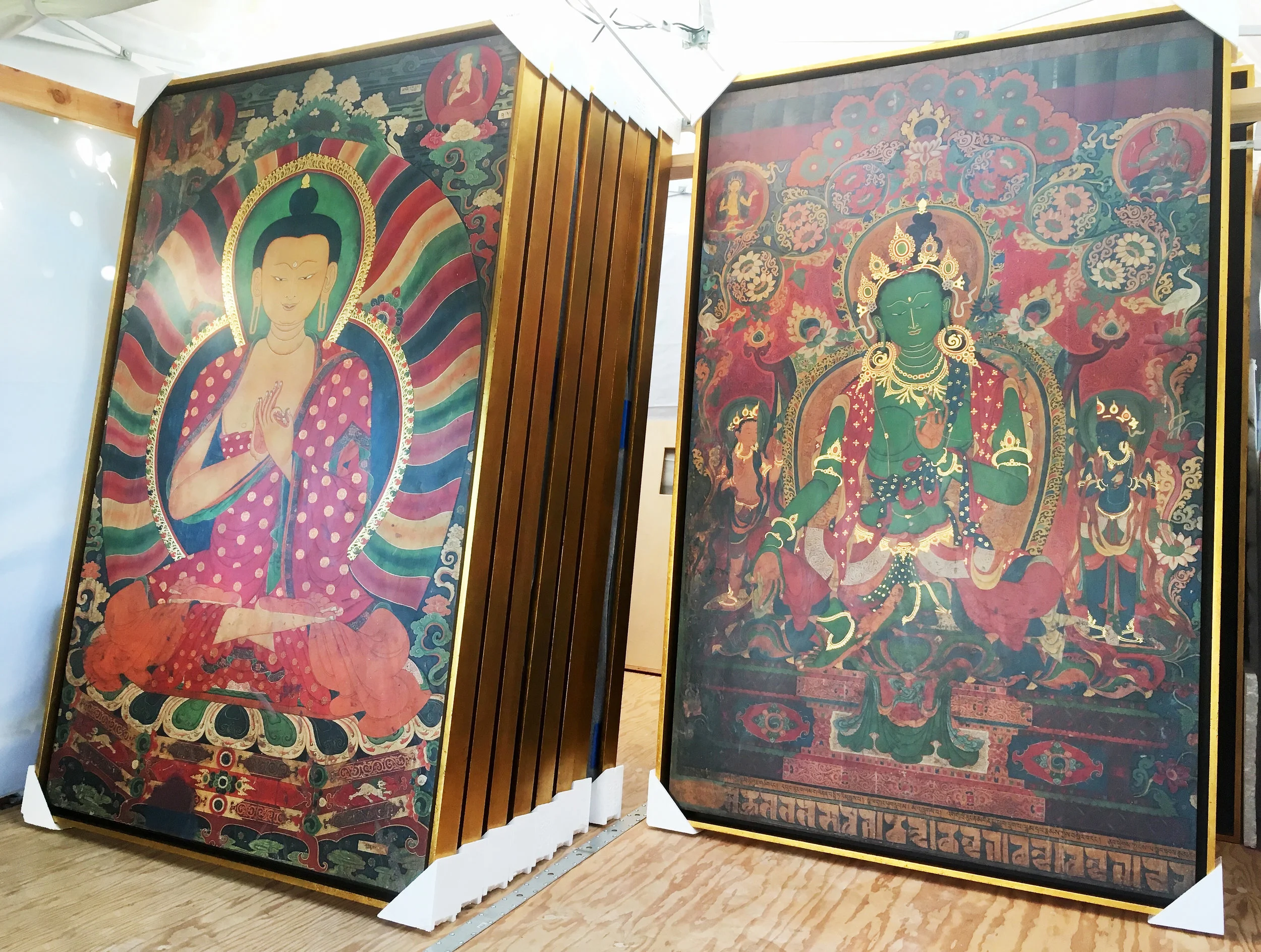(Completed panels in drying room).