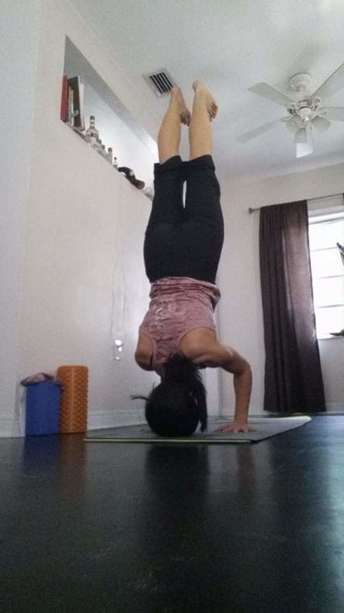 Lots of practice and lots of breath work to finally be able to do a headstand!