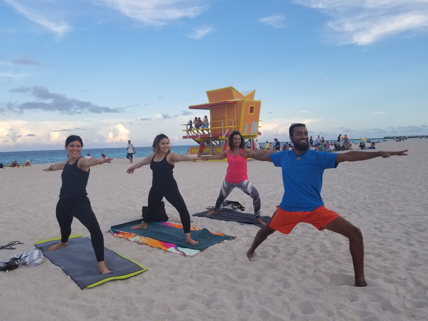 Yoga on South Beach - by donation, every day at 7 am and 5 pm (switches when the time changes)