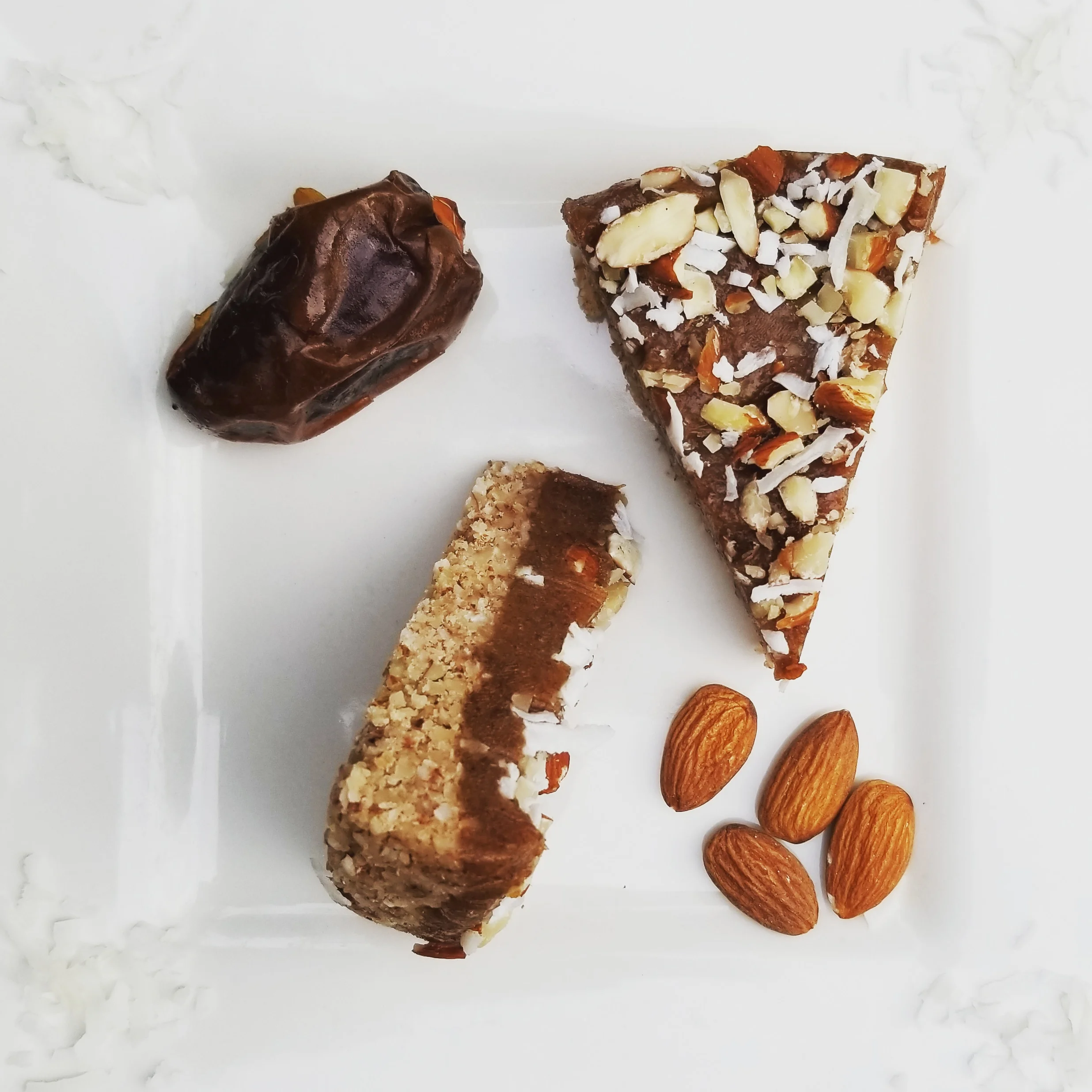 Naturally sweetened, literally, by dates. That’s it.