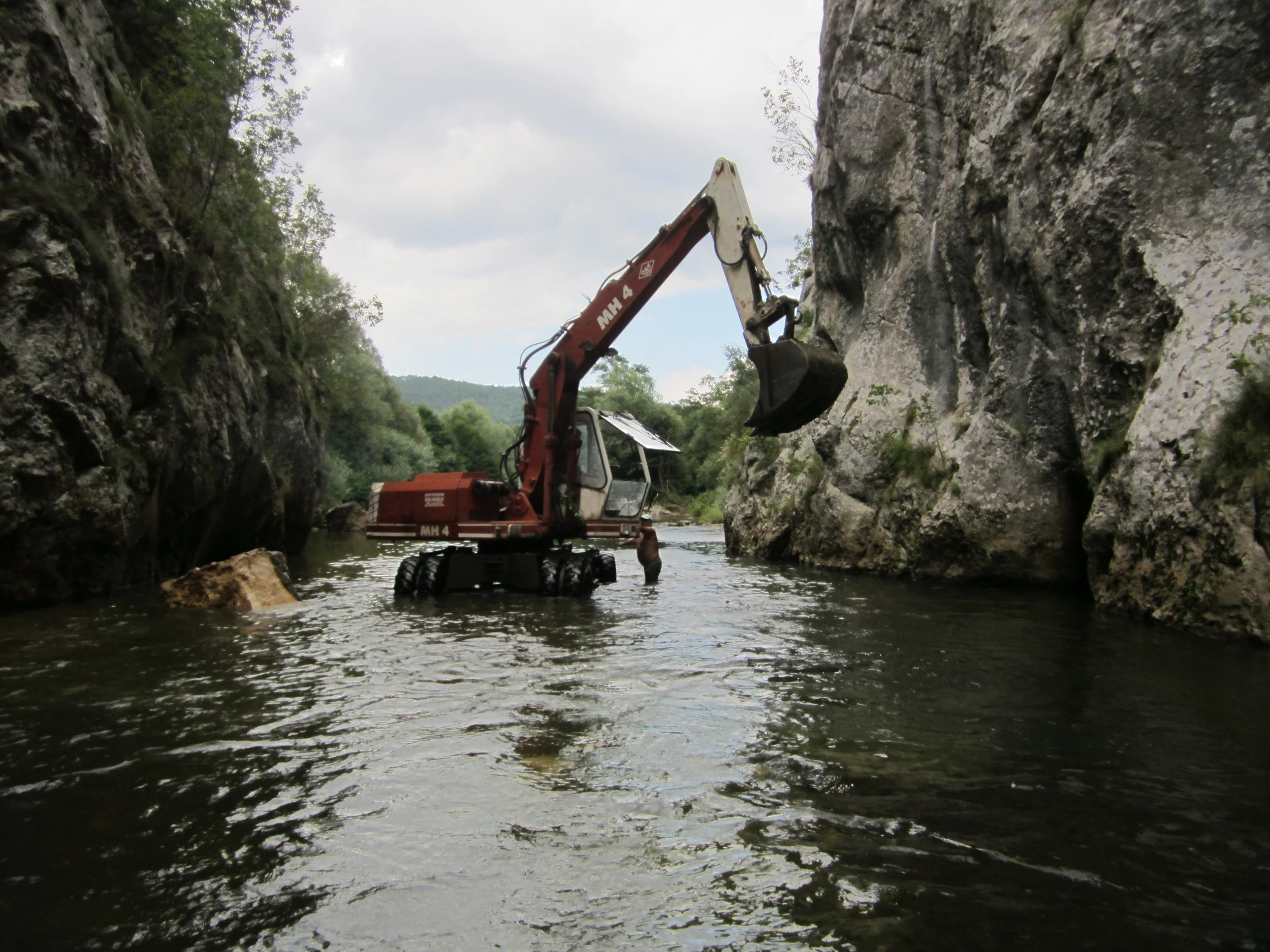 Dredging a Big Rock from Jerma River