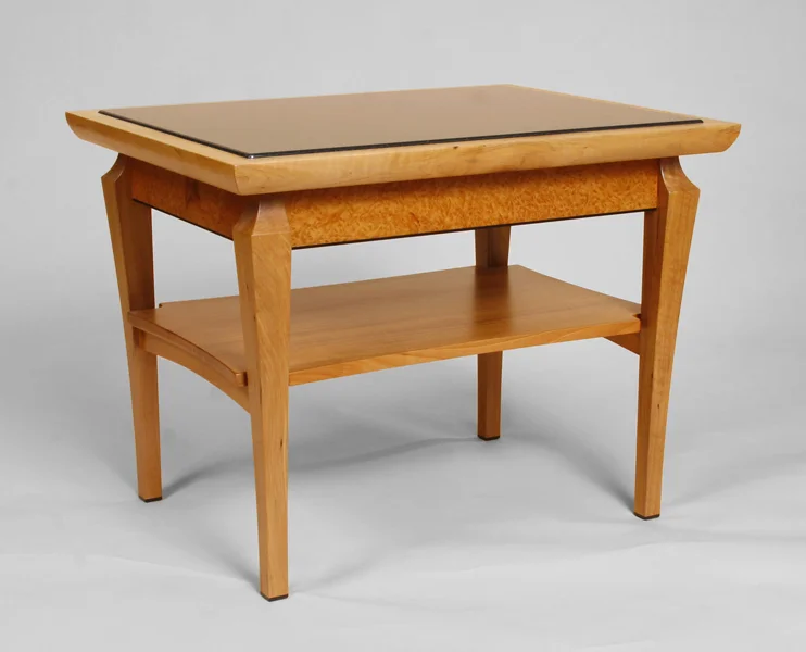 ASIA SIDE TABLE - WESTERN MAPLE, ARBUTUS BURL, EBONY