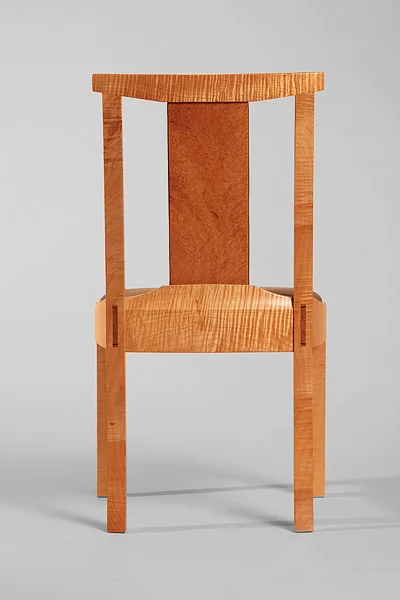JR CHAIR - BACK VIEW - W. MAPLE, ARBUTUS BURL, EBONY