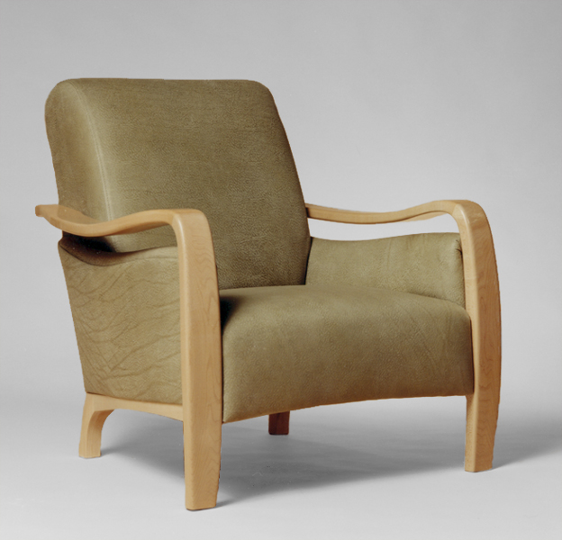 ERICK ARM CHAIR - MAPLE, LEATHER
