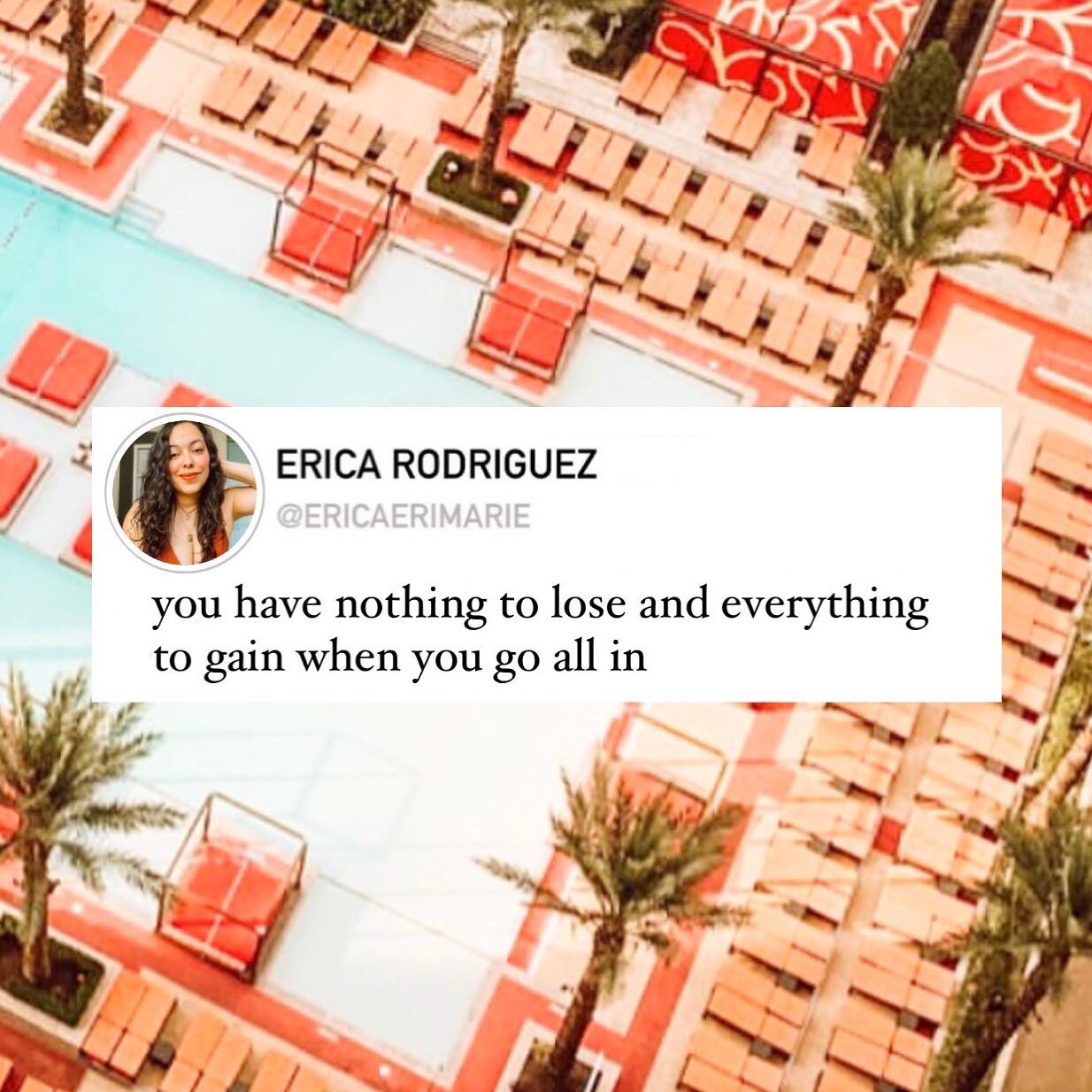 Good things are on their way to you but you have to stop holding yourself back by not going all in. 

Half-ass effort will just lead to half-ass results 🤷🏻&zwj;♀️ 

Go all in and give your dreams the actual effort they deserve ⚡️