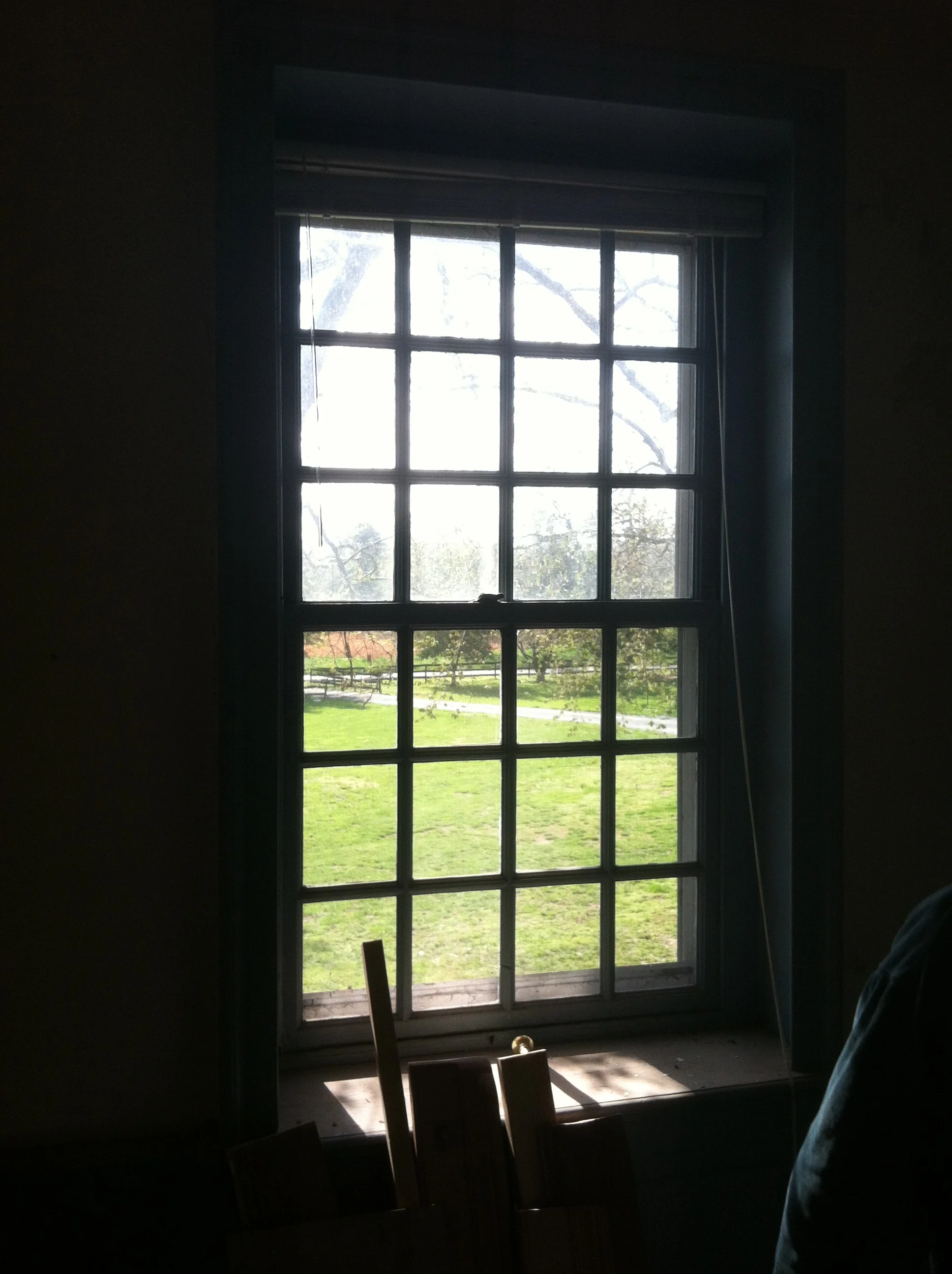 The same window that George Washington looked through while a guest at Worsell Manor.