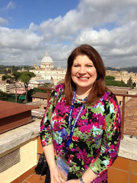 Kim Lawton at the Vatican for the Papal Conclave in 2013