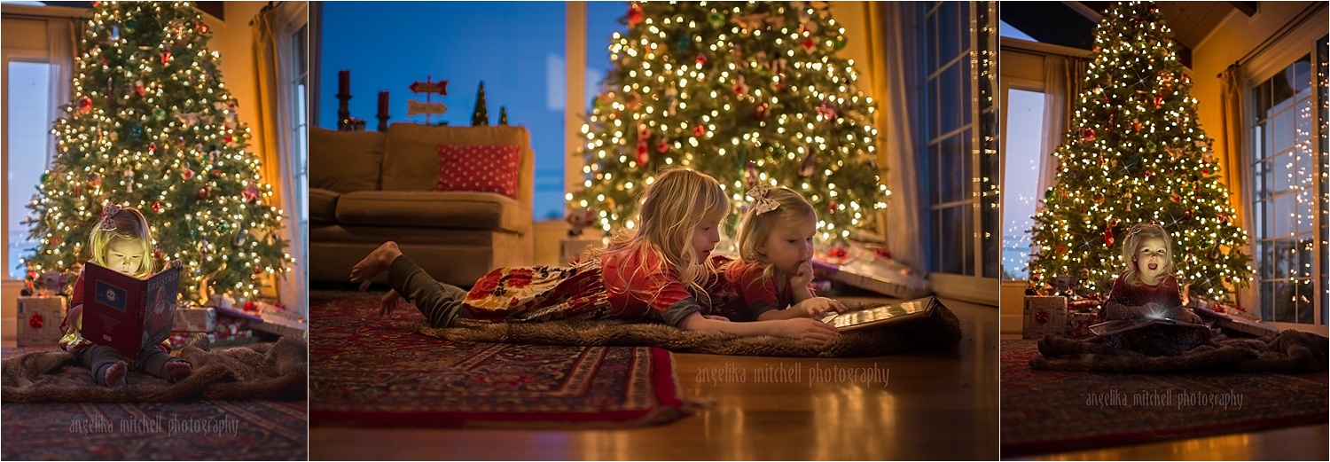 Taking Christmas Tree Photos- Angelika Mitchell Photography