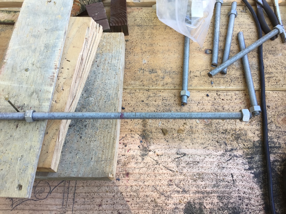 Marking 8" lengths for all-thread bolts