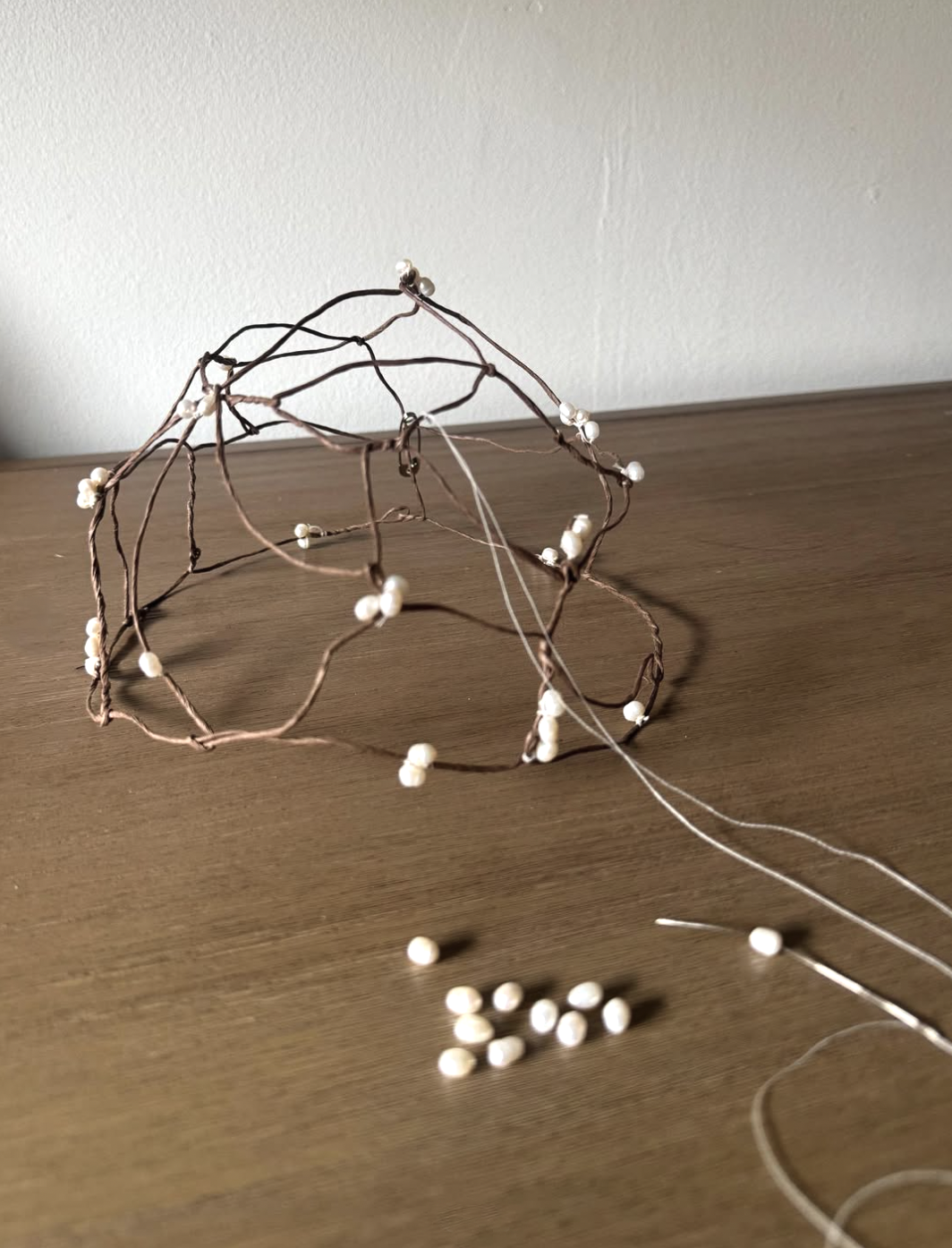 Freshwater pearl custom headpiece