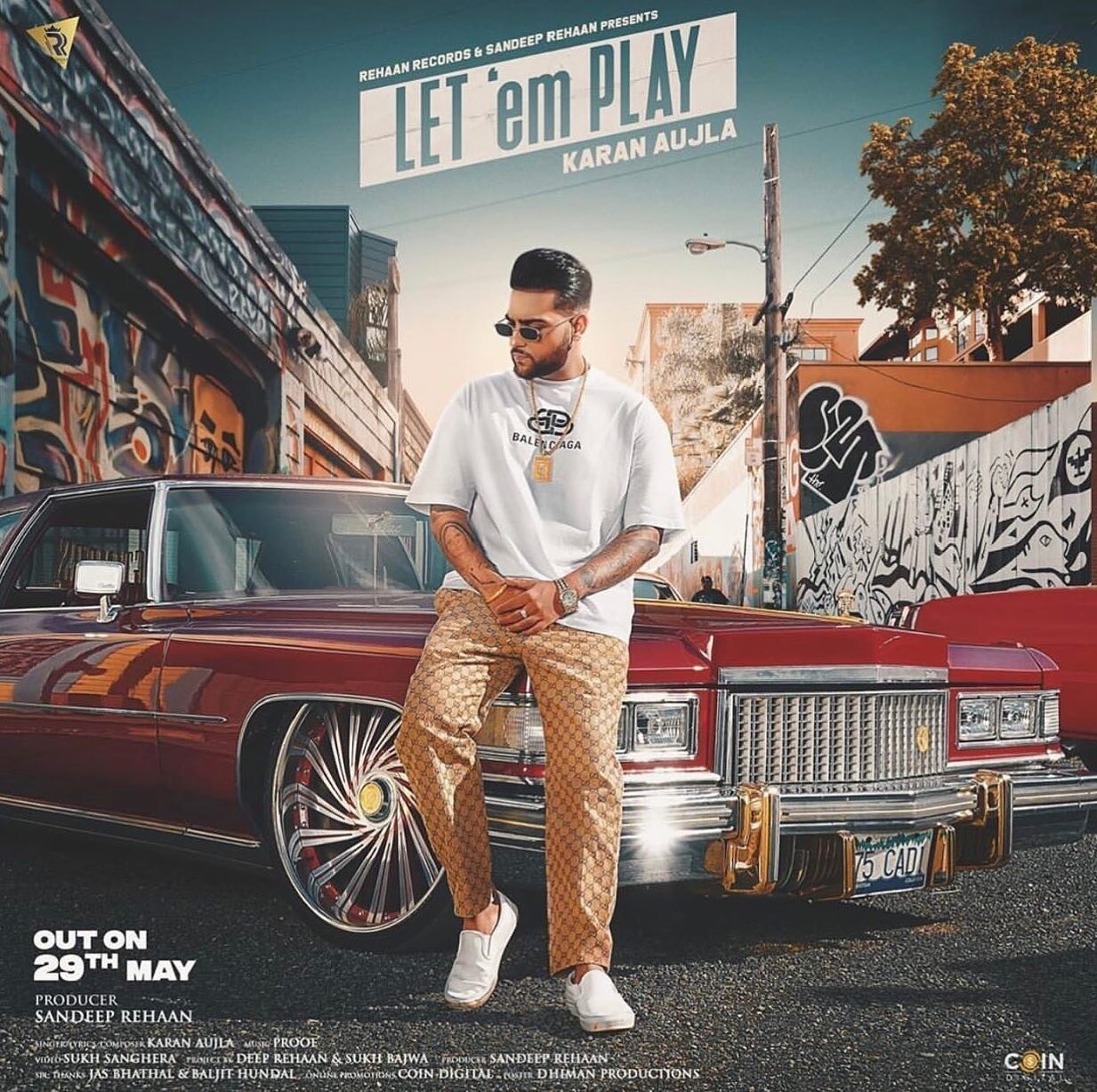 @bigtimers_rav &lsquo;75 Cadillac featured in @karanaujla_official music video.
.
.
@bigtimerscc @bigtimerscc @rehaanrecords @sandeeprehaan85 #covershoot #cadillac #coupedeville #coupédeville #lowrider #karanaujla #musicvideo #covermaterial #dubwhee