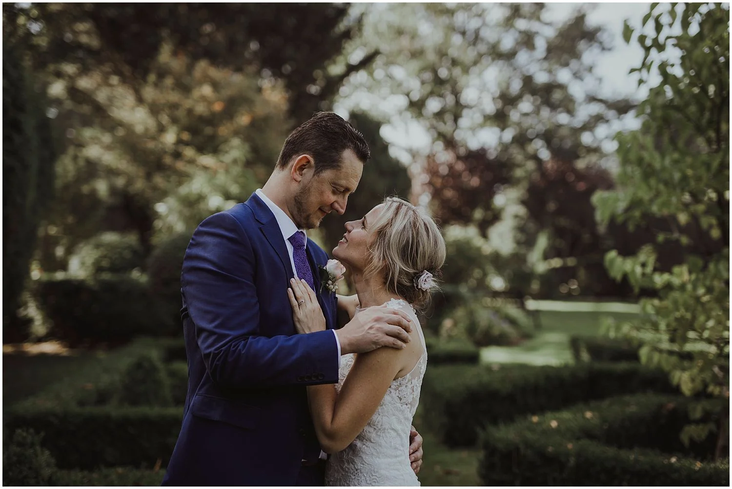 Wedding photo of bride and groom at Smallfield Place