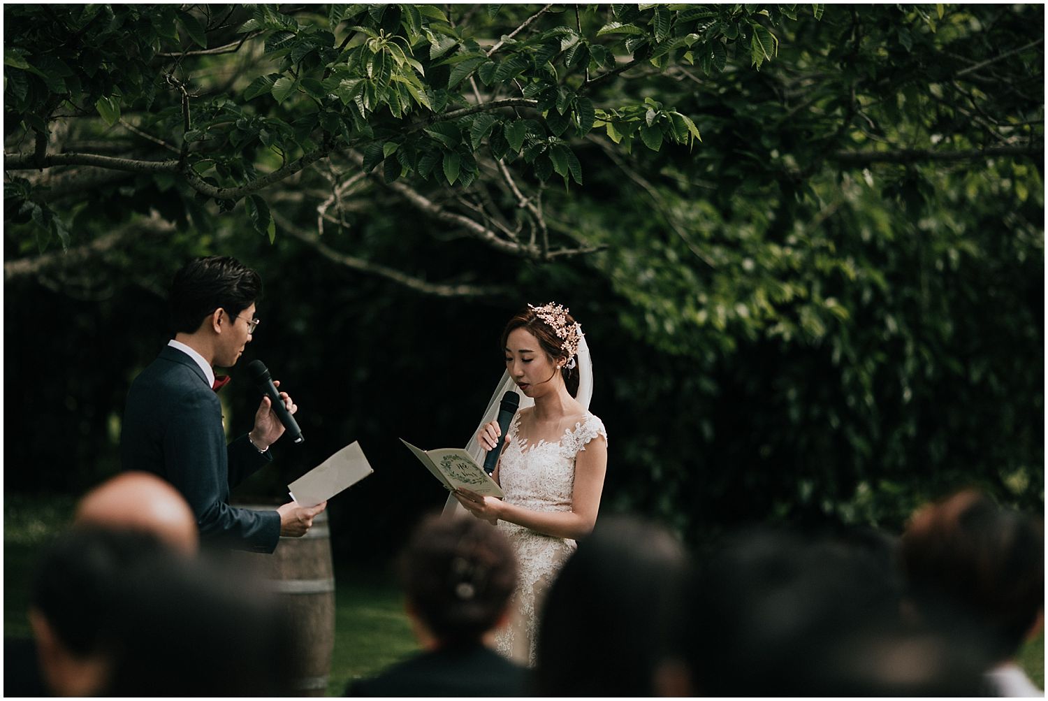 Outdoor wedding ceremony at Markovina Vineyard Estate