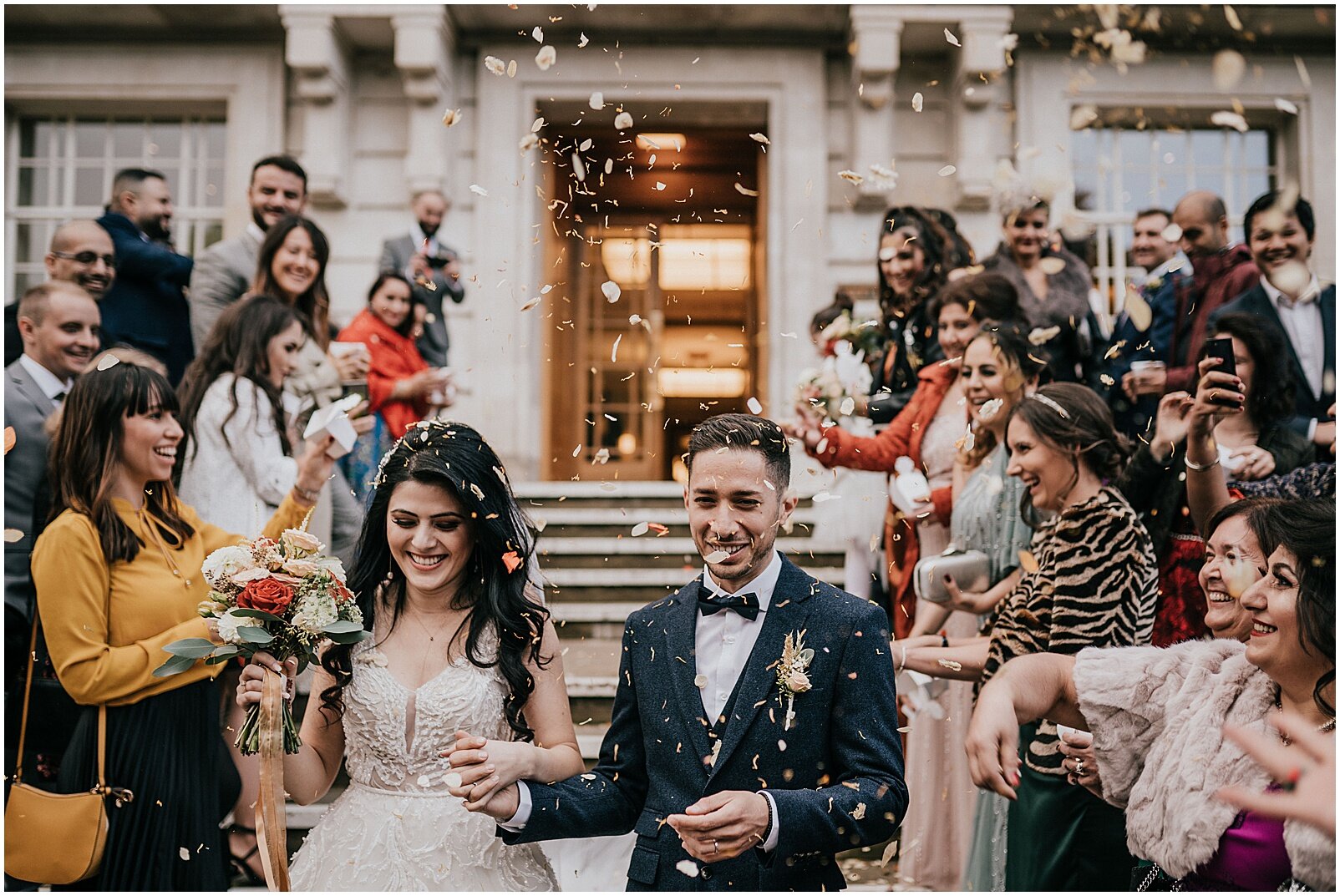 Confetti photos at Hackney Town Hall wedding