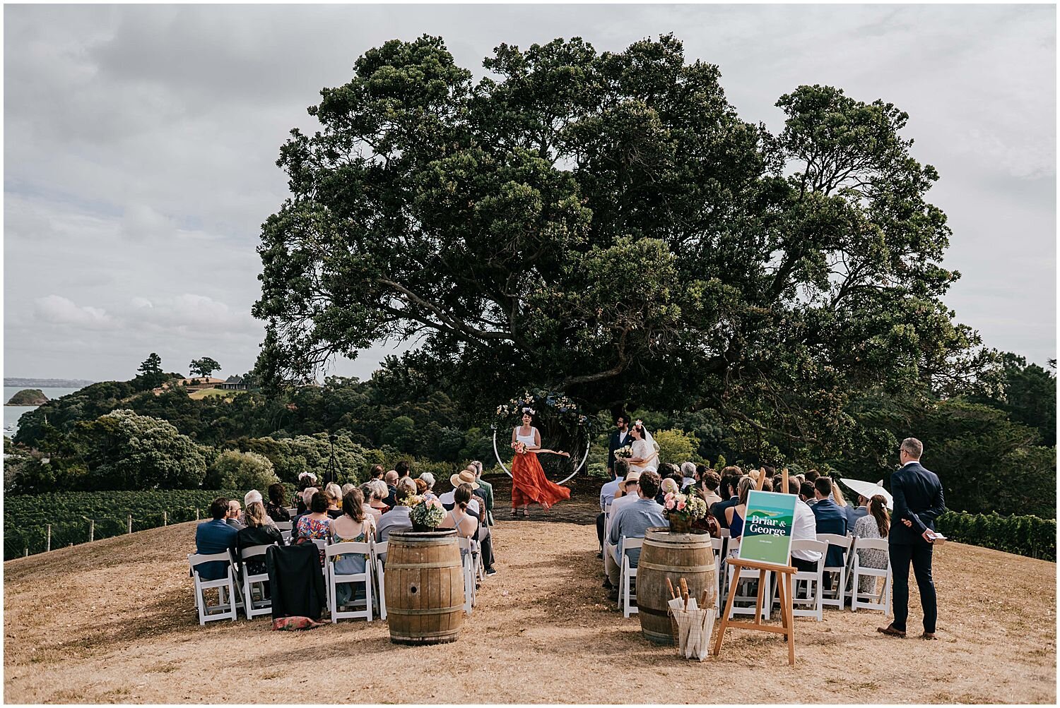 Waiheke outdoor wedding ceremony 