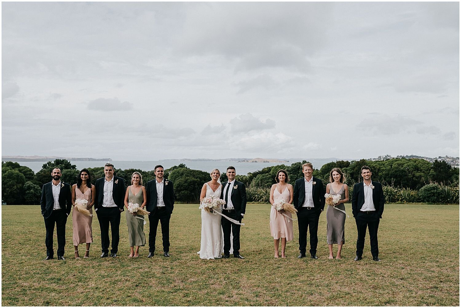 Bridal Party at Bastion Point in Auckland