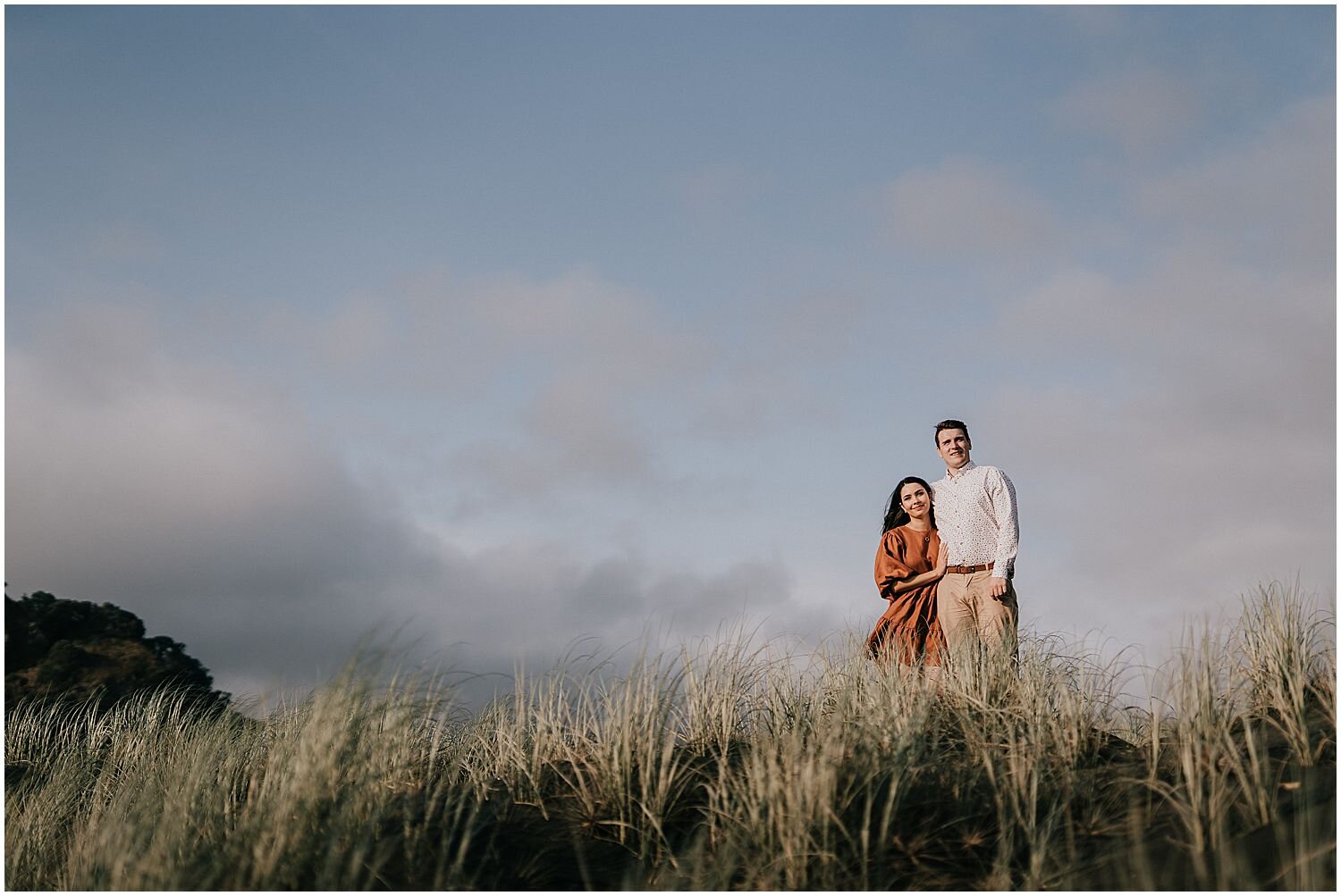 New Zealand wild beach engagement session