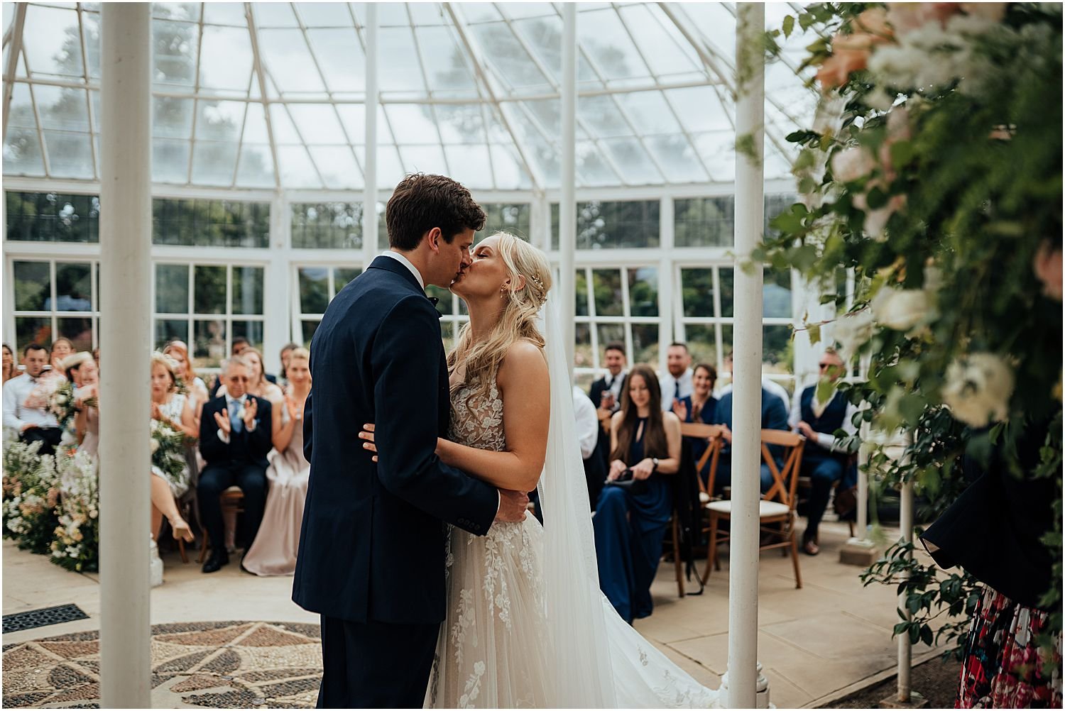 Wedding ceremony at Chiswick House conservatory