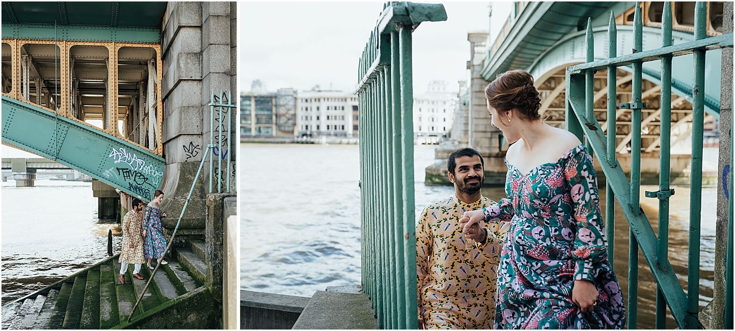 Engagement photos along the Thames in London