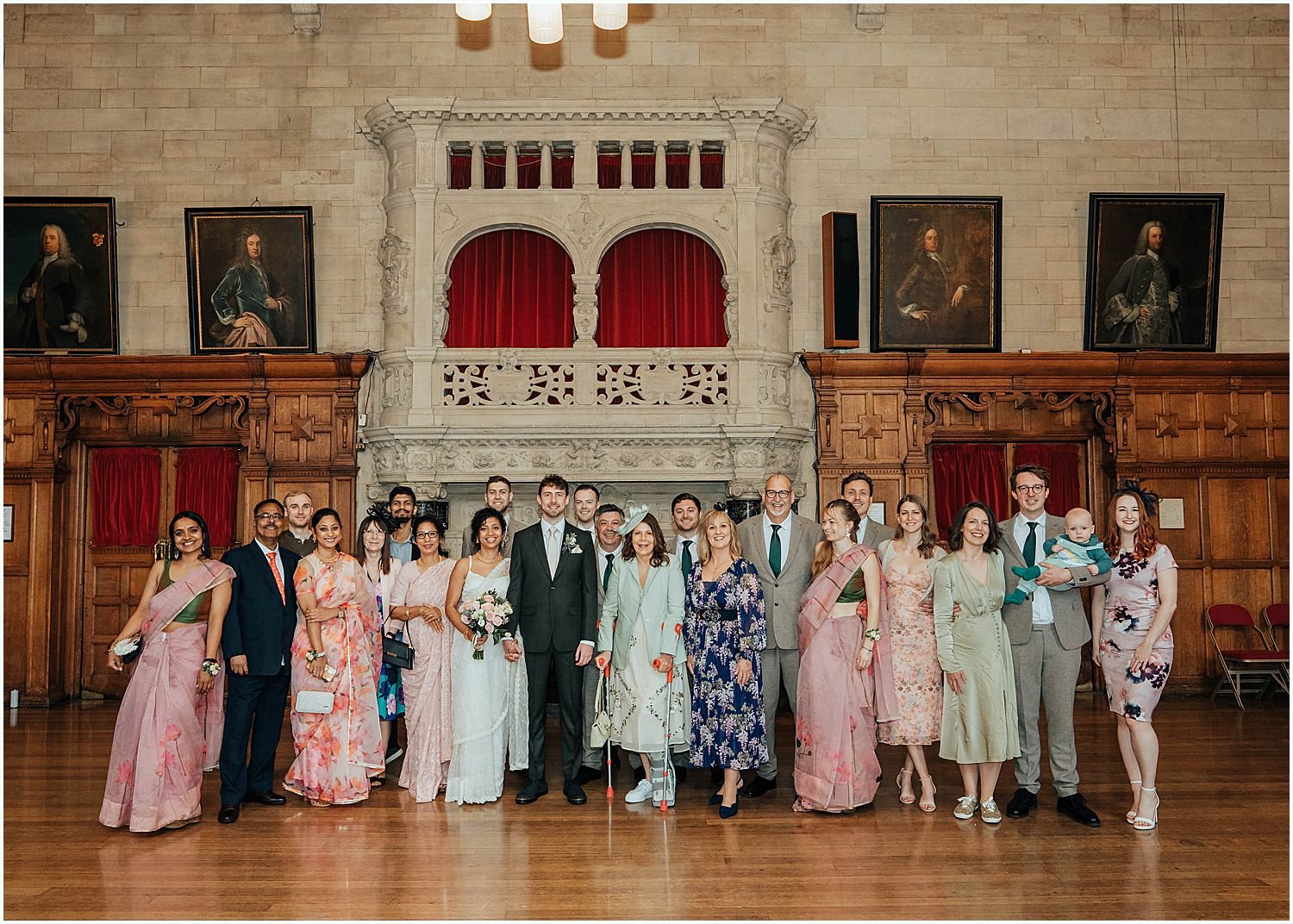 Family group photo at Oxford Town Hall wedding