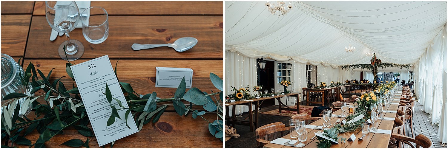 tables decorated for wedding