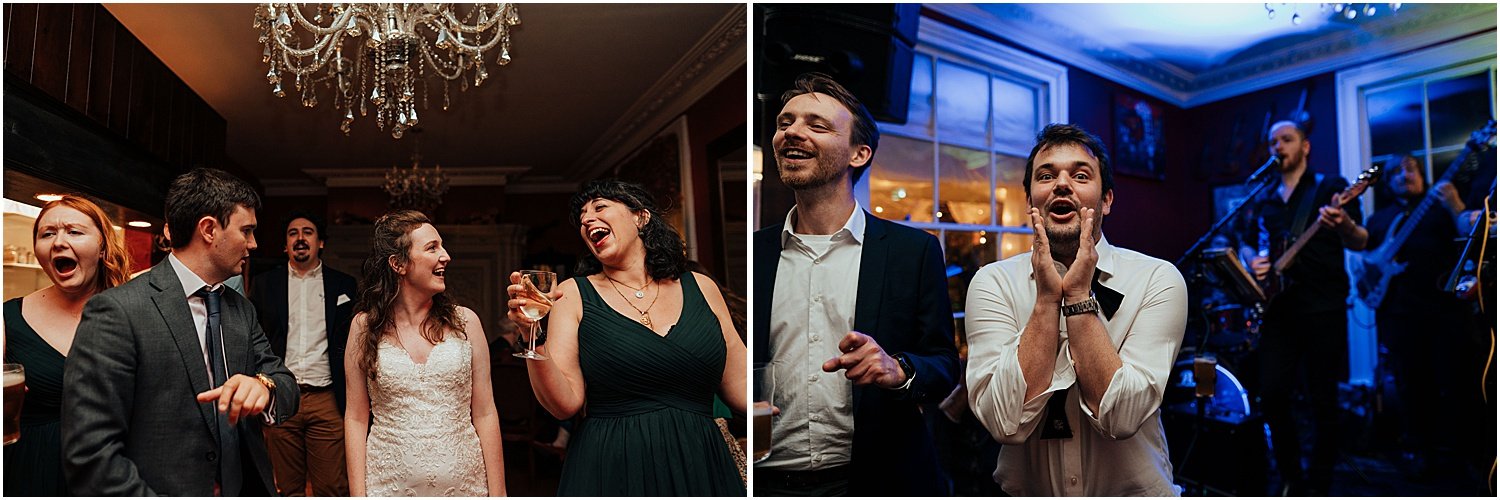 Guests dancing in pub at Isis Farmhouse