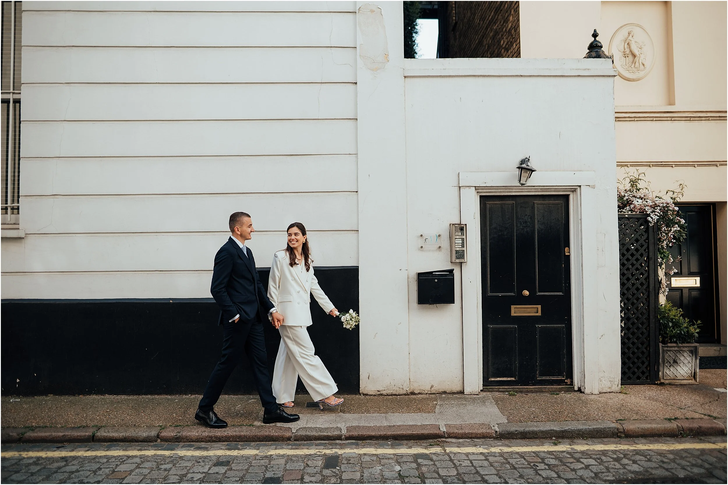 Urban wedding photo in London