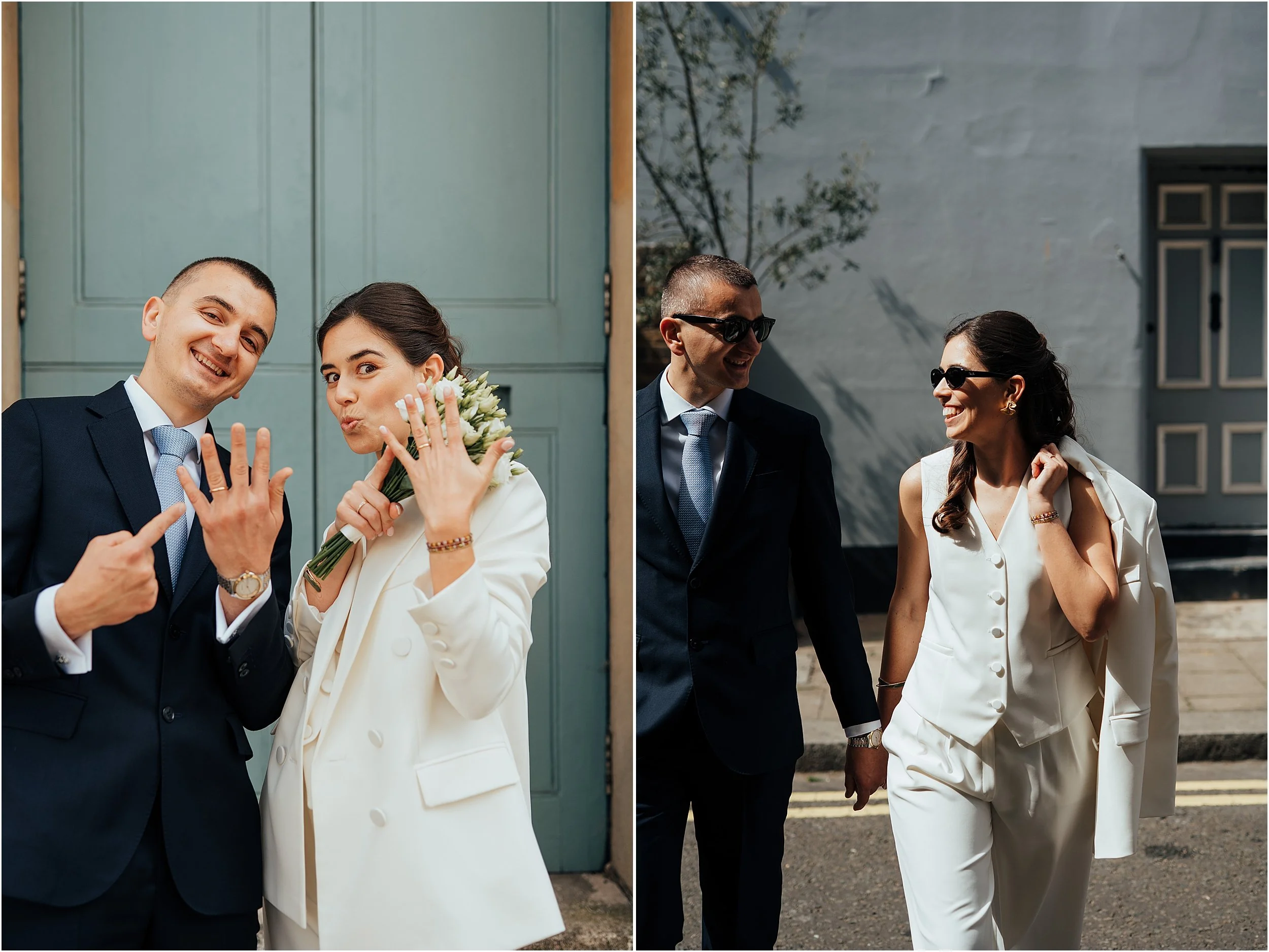 Happy couple on their wedding day