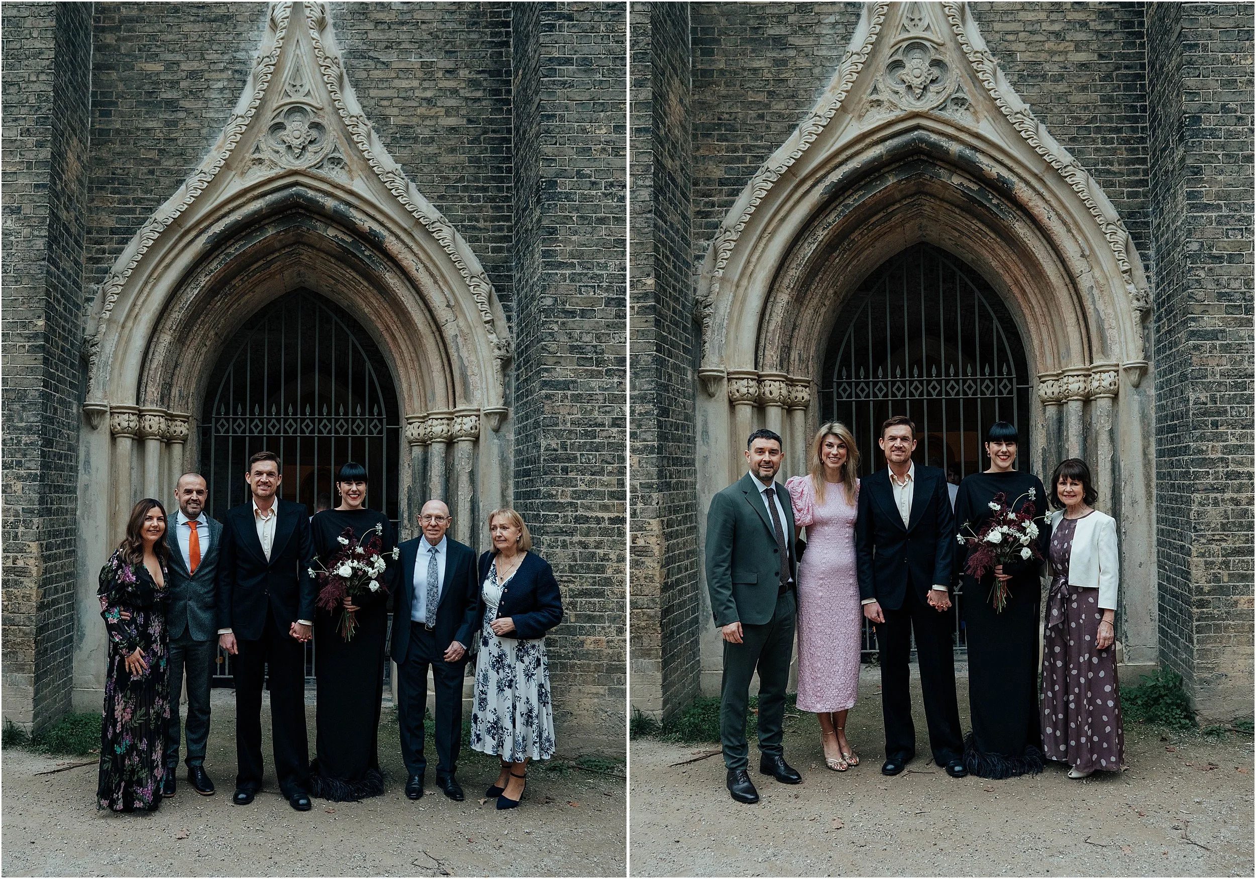 Family group photos at wedding