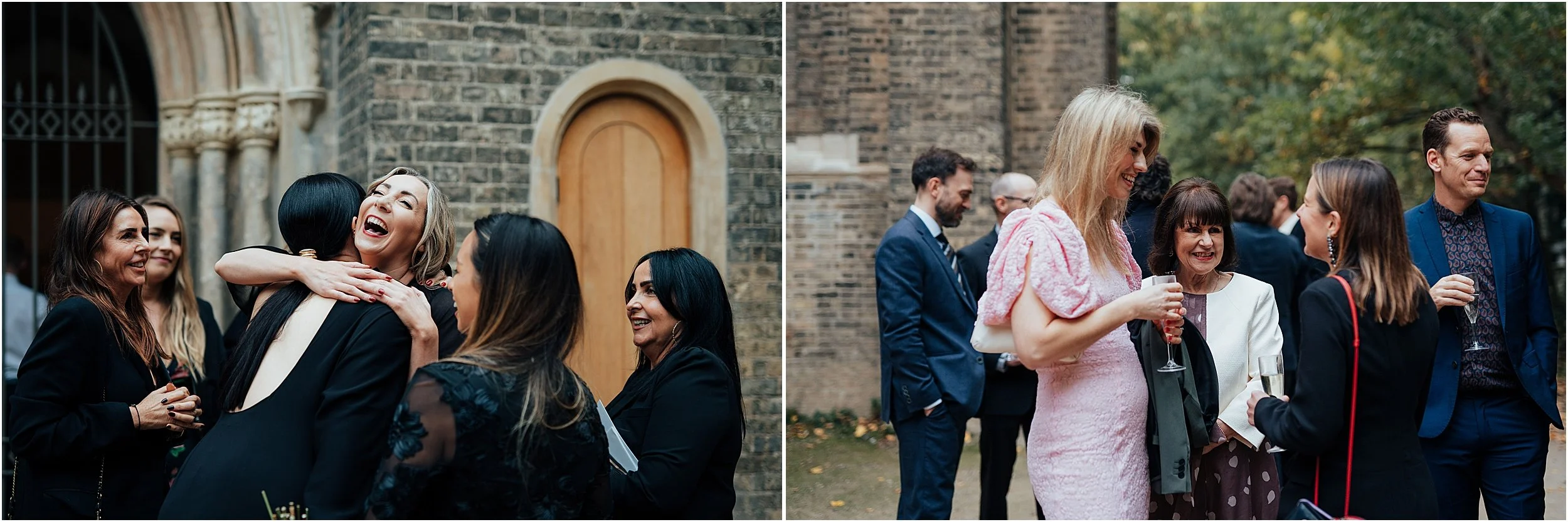 drinks reception outside chapel